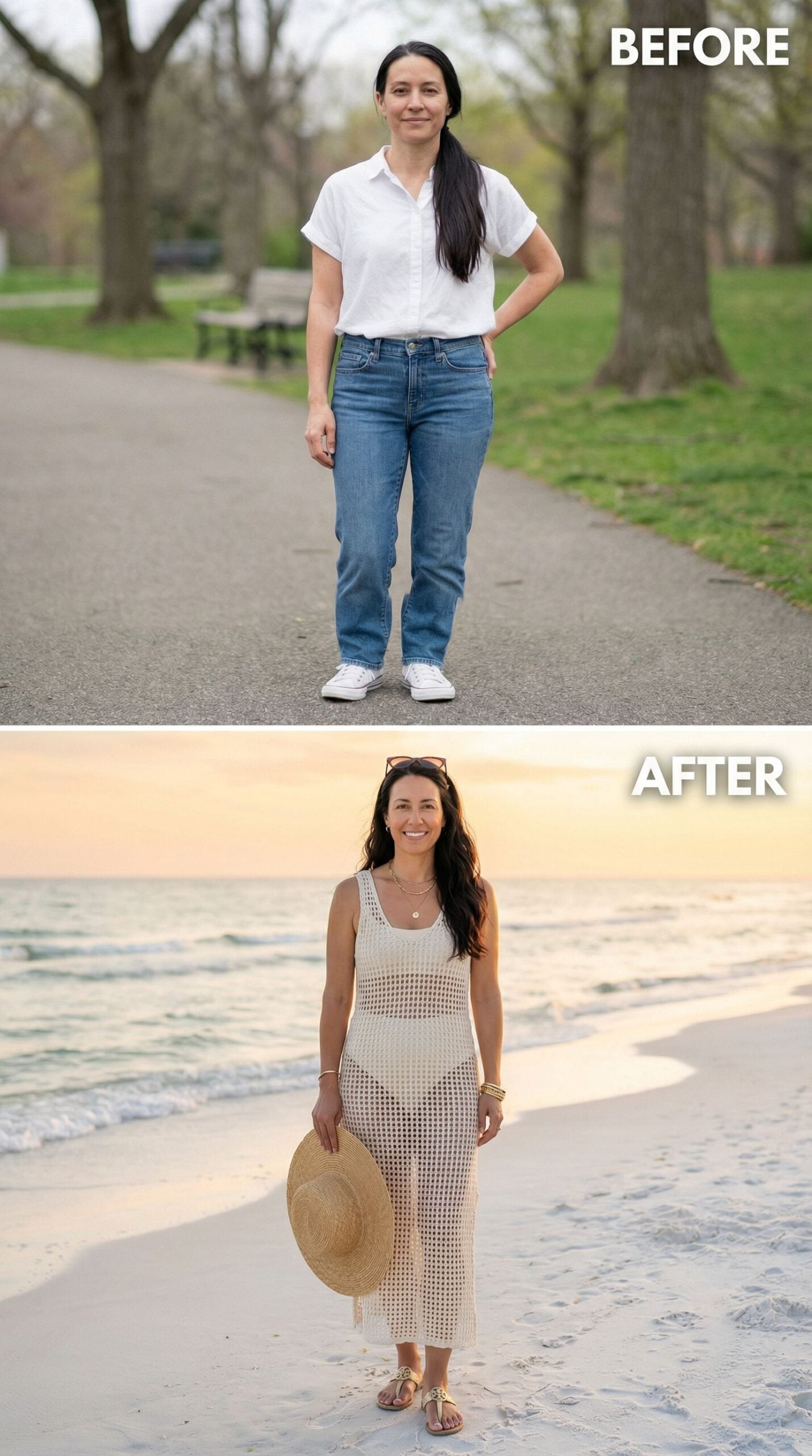 From Park Path to Shoreline: How One Outfit Change Does All the Work