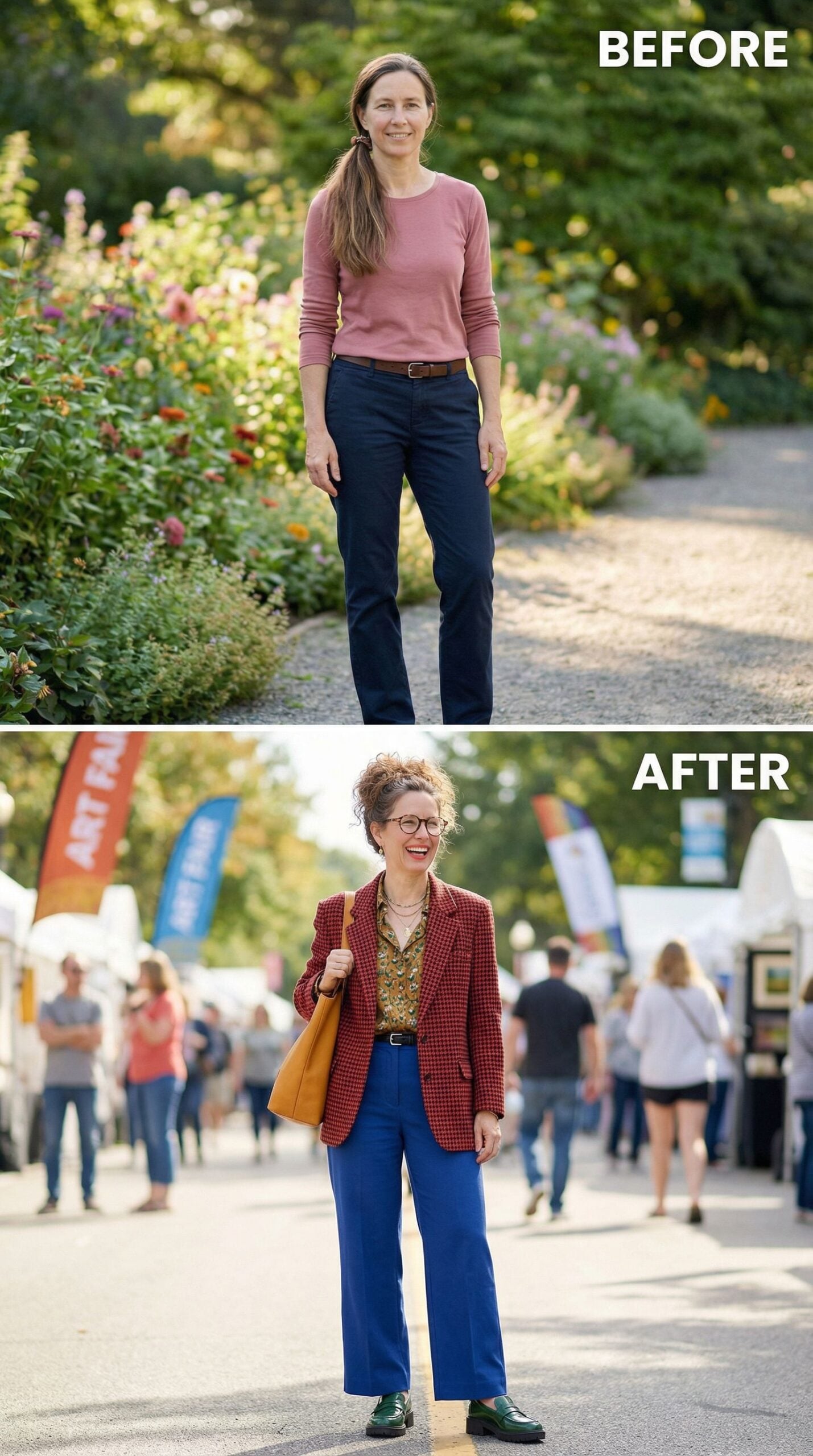 Wide-Leg Cobalt Trousers Ground a Collector's Eclectic Palette