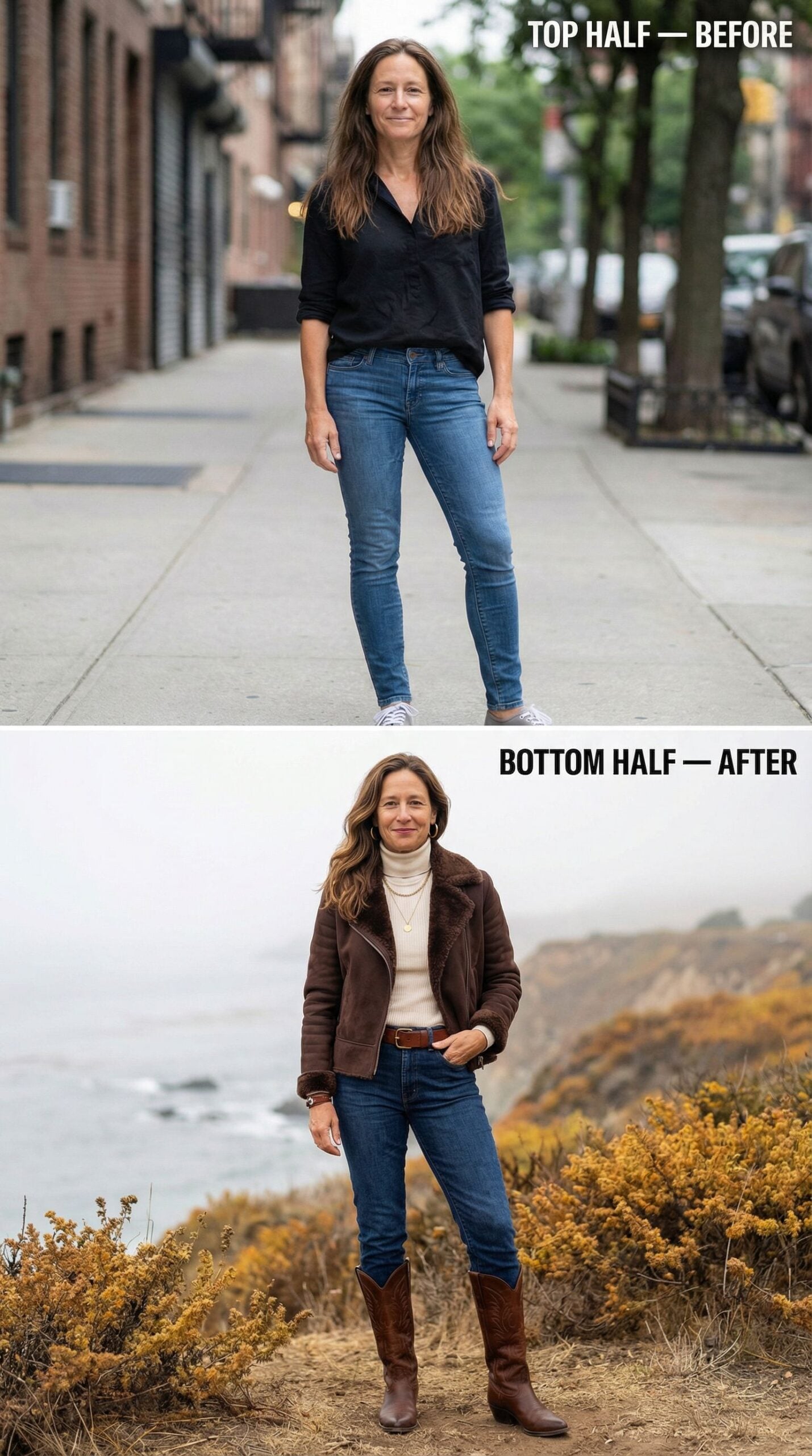 From City Sidewalk to Cliff's Edge: Denim Gets a Coastal Cowgirl Moment