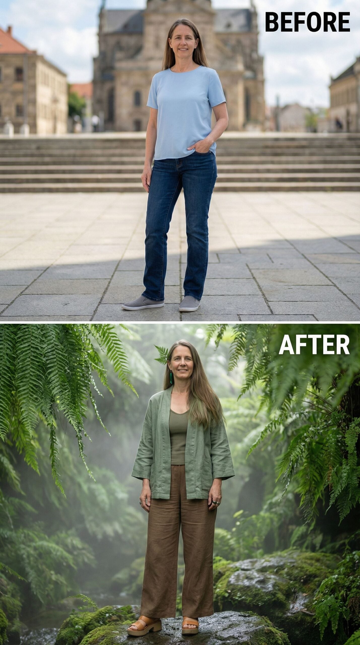 From Urban Pavement to Rainforest Floor in Earthy Linen Layers