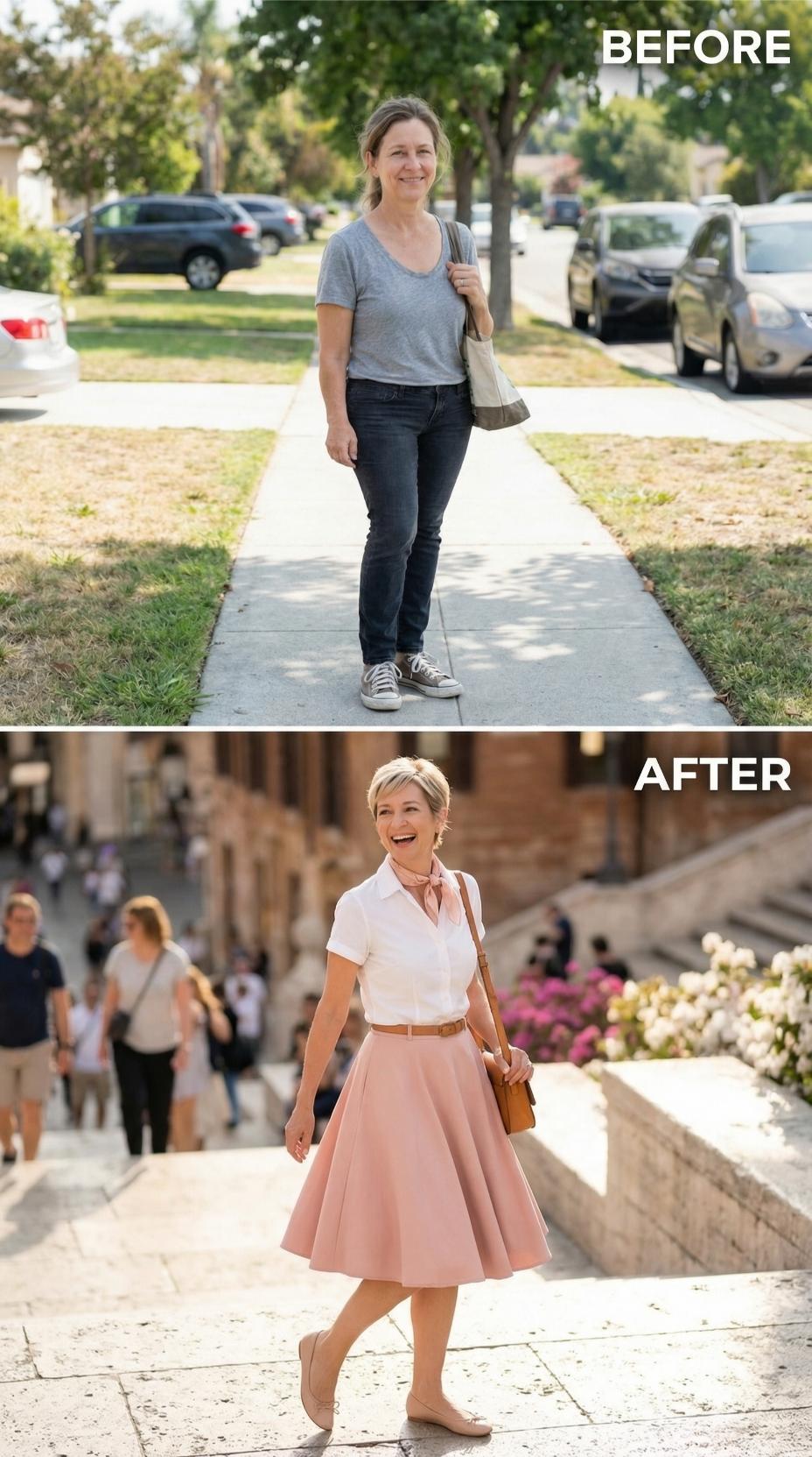 Converse Casualwear Vanishes for Rome Steps in Blush Circle Skirt