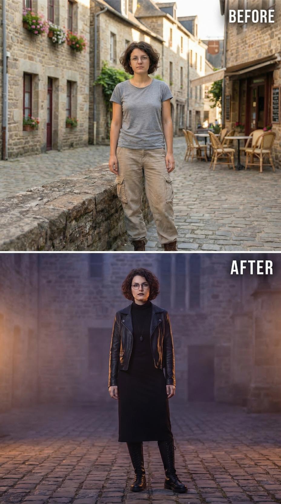 Charcoal Leather Moto Jacket Anchors Black Turtleneck and Midi Skirt Geometry