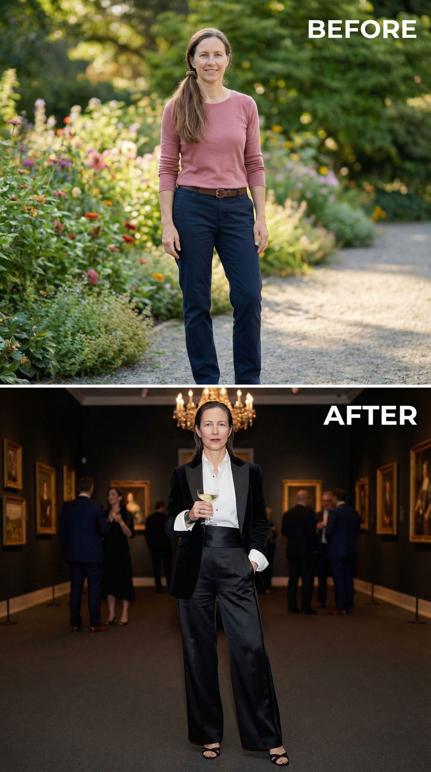 Channelier Lighting and Black Satin Make the Gallery Opening Statement