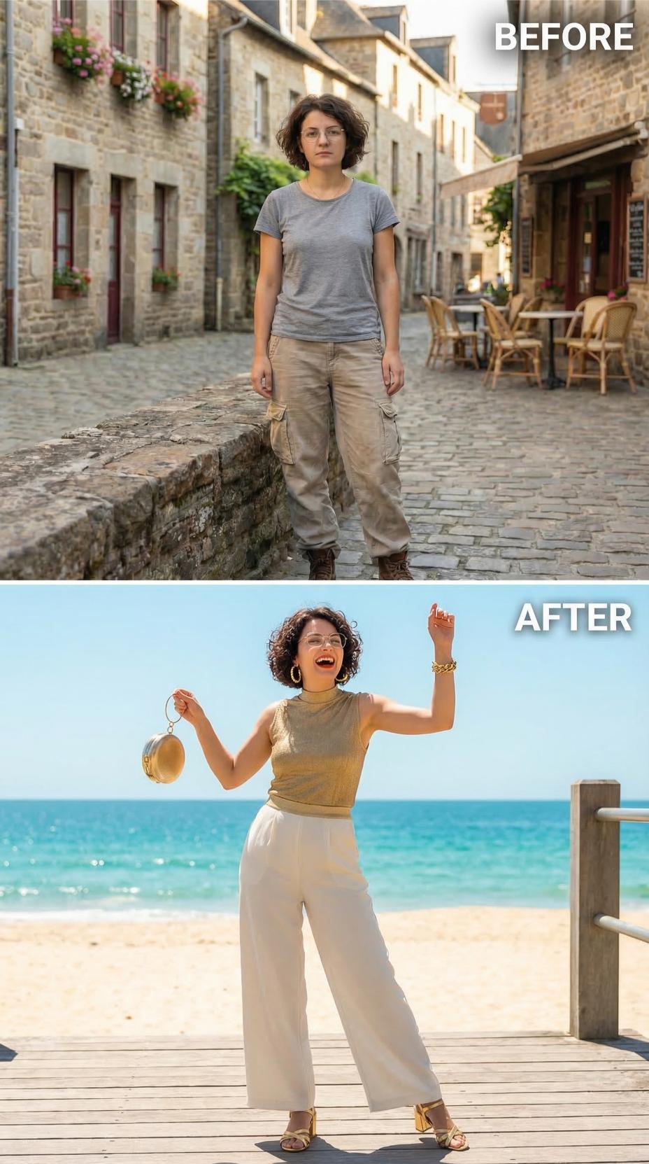 Cargo Pants and Cobblestones Replaced by Wide-Leg Beach Linen