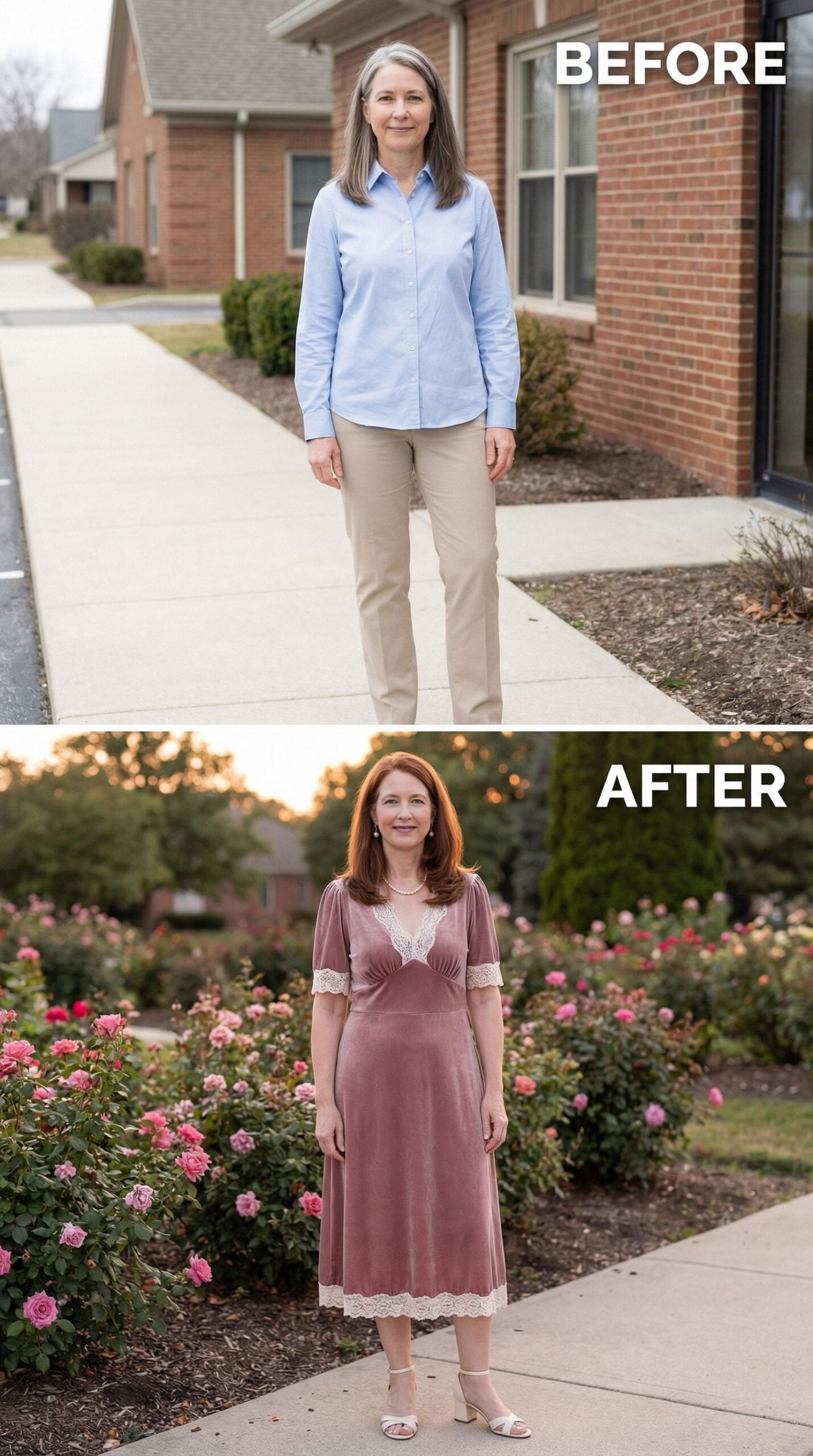 Velvet and Lace Soften the Suburban Sidewalk