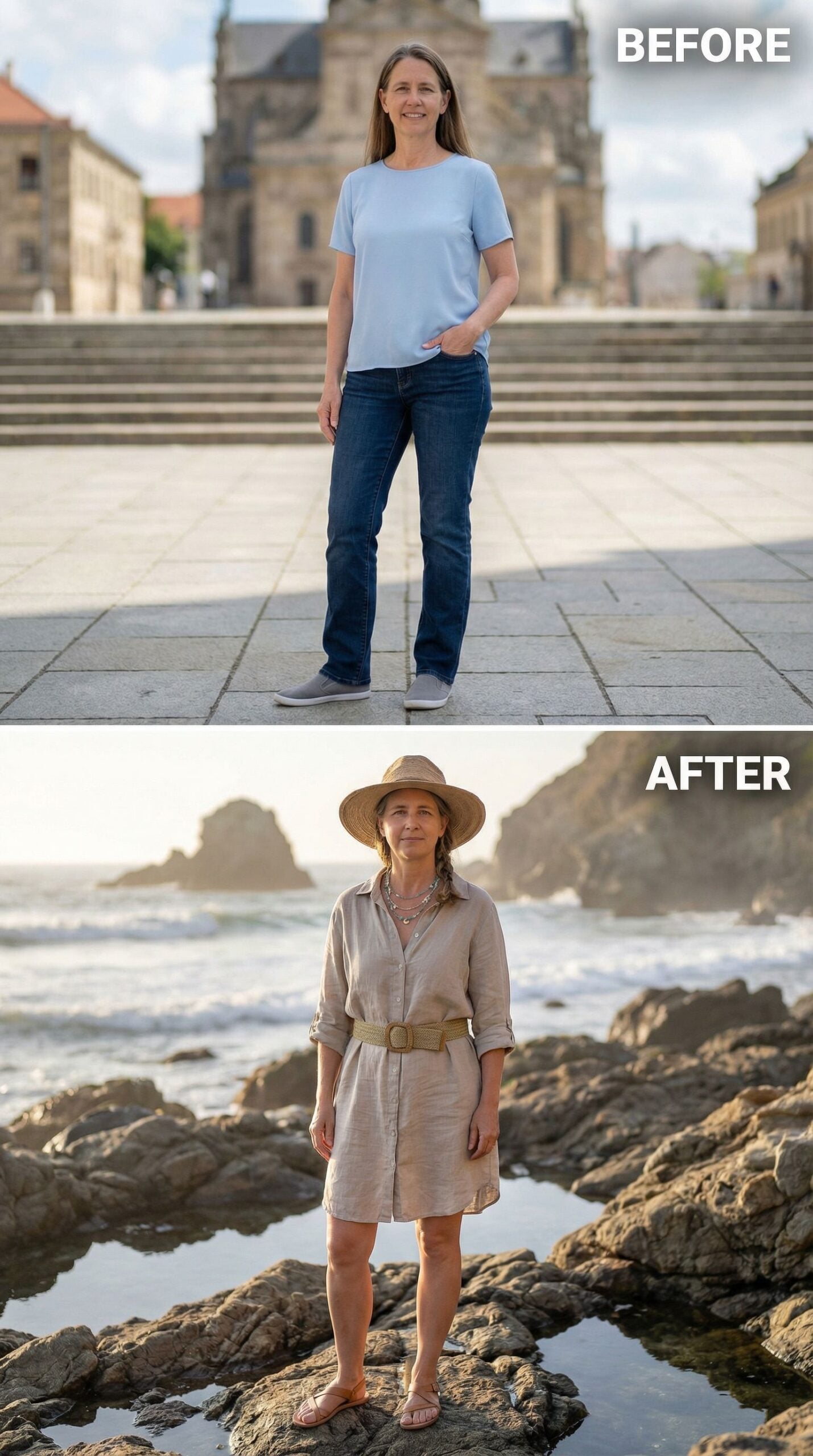 From Urban Courtyard to Coastal Explorer in Linen and Braided Details