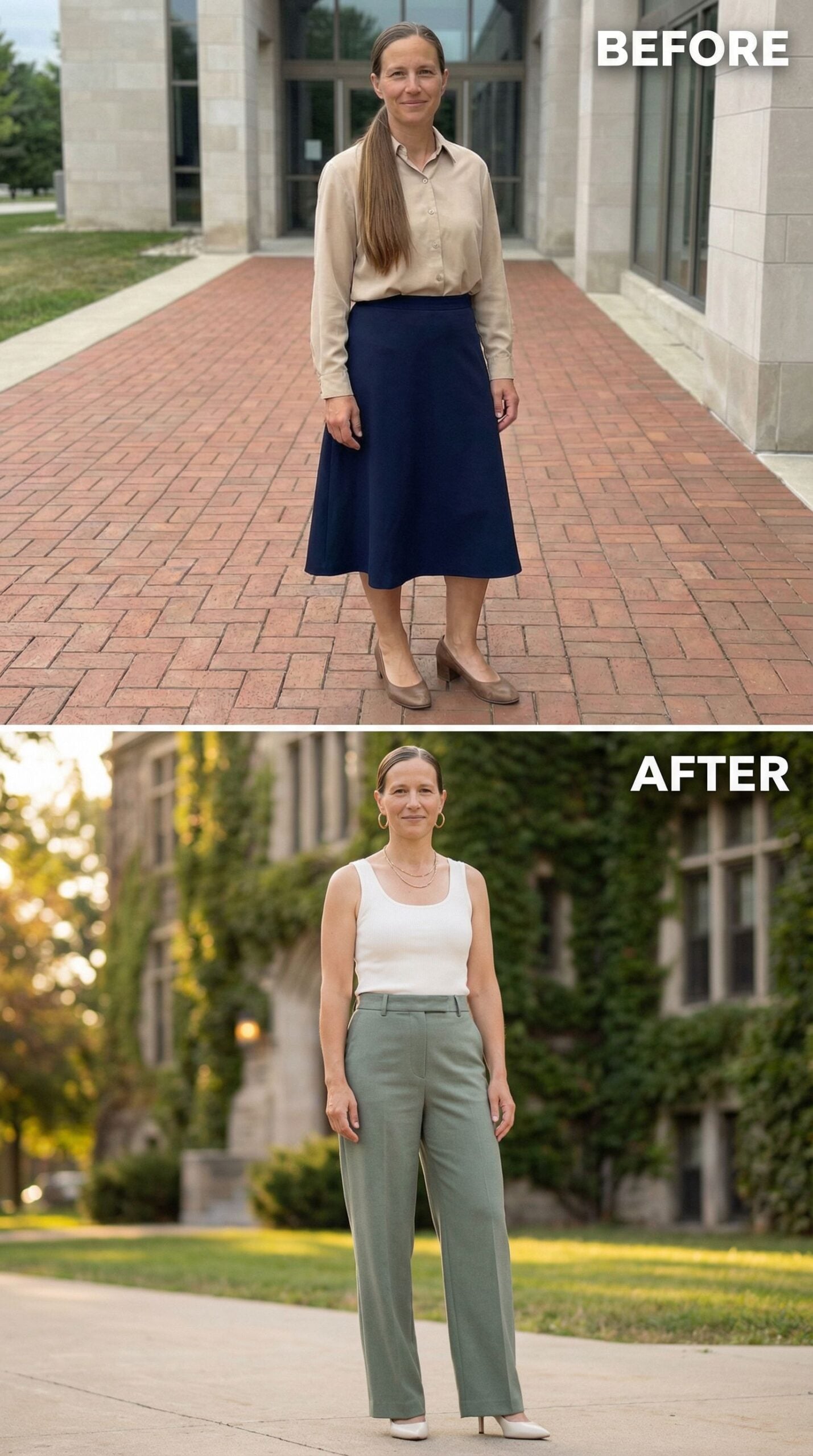From Covered Up to Clean Lines: One Outfit Change Did All the Work
