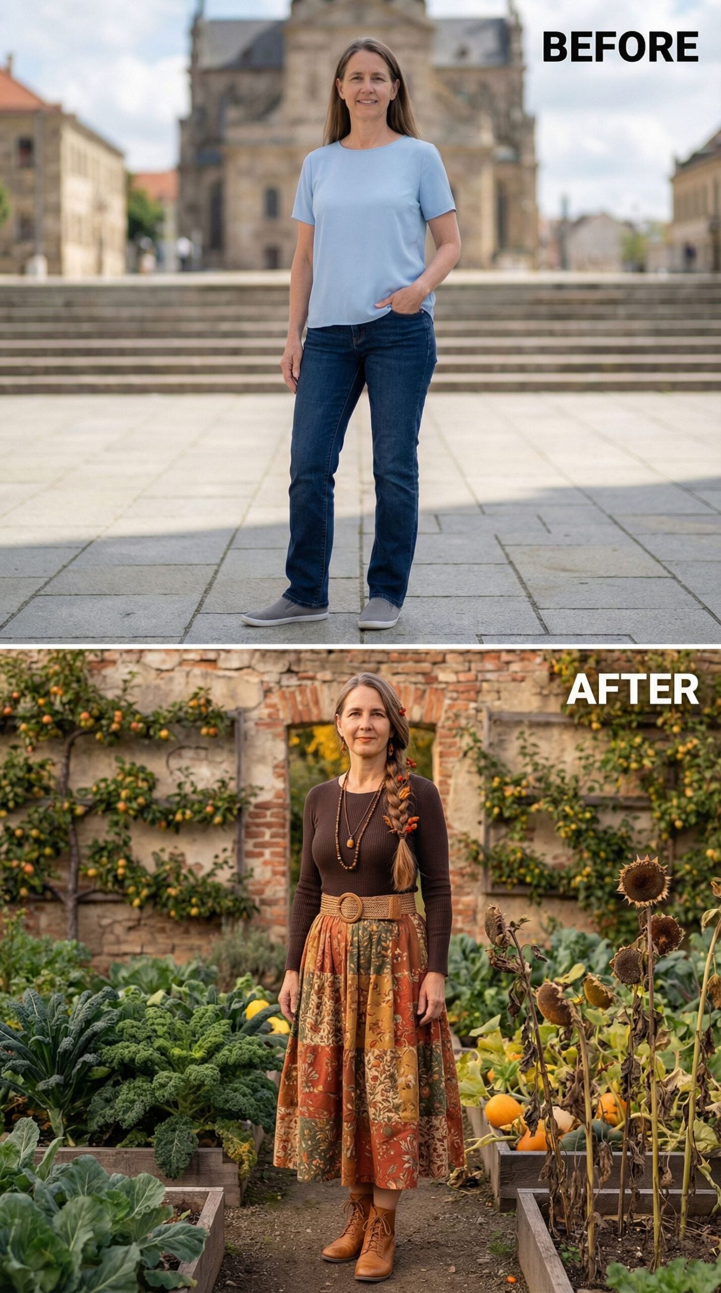 From City Casual to Garden Goddess in Autumn Hues