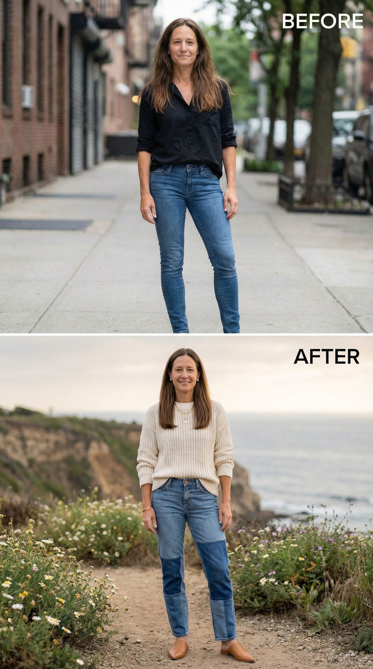 From City Sidewalk to Cliff's Edge, She Found Her Look