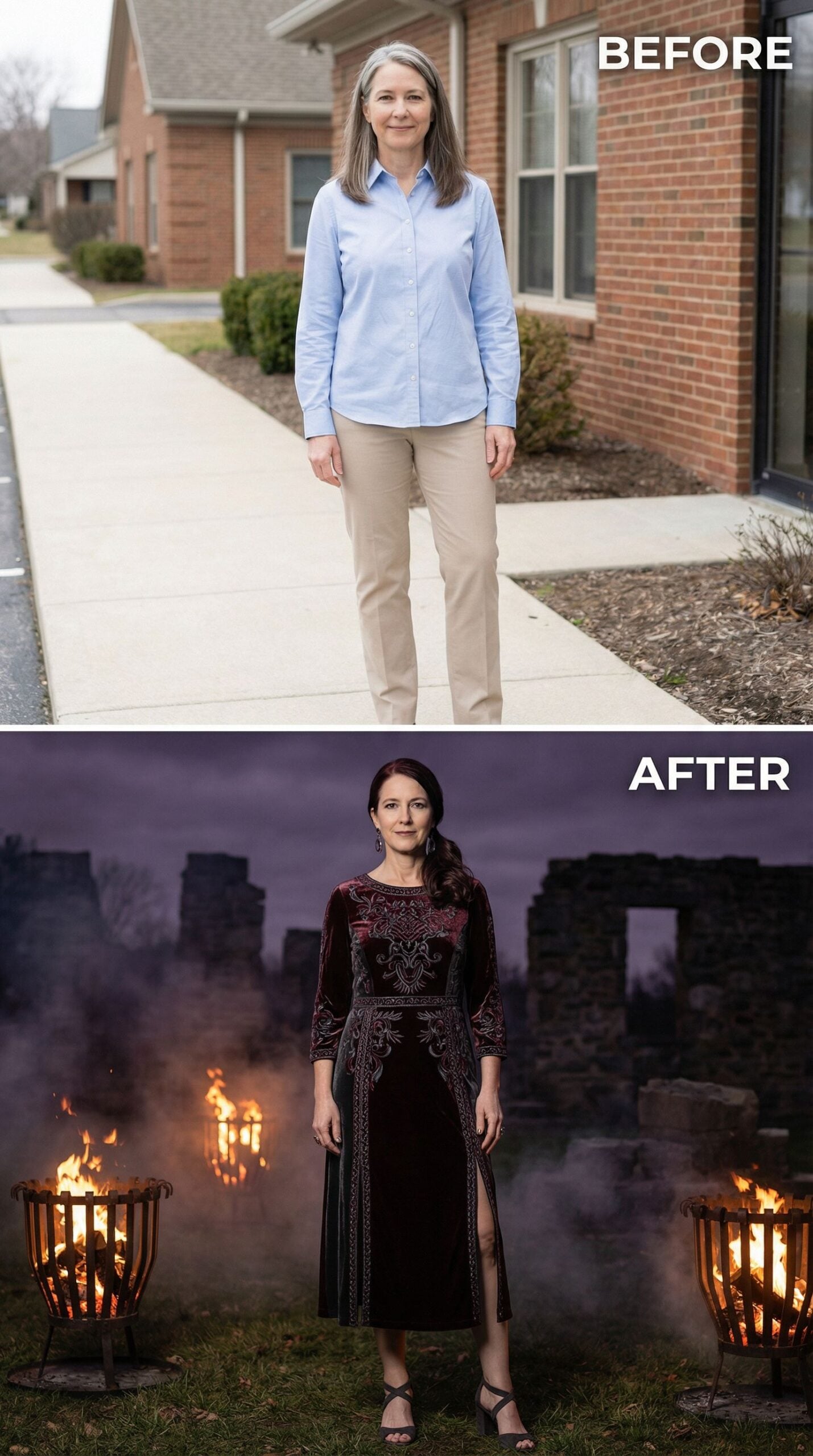 Velvet Embroidery and Flickering Flames Turn Office Khakis Into Legend