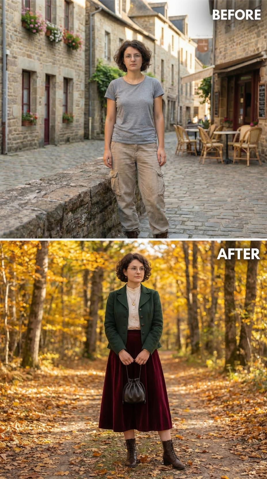 Gray Cargo and Village Cobbles Erased by Velvet Skirt and Autumn Gold