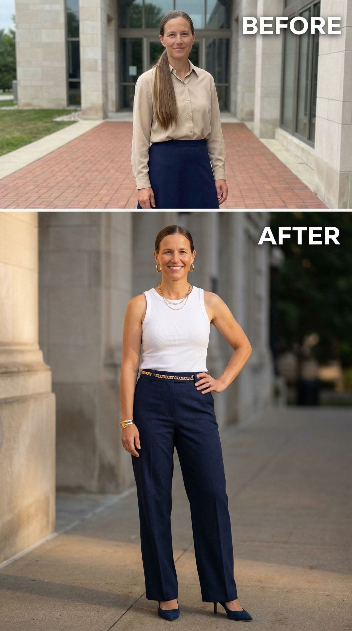 How Navy Trousers and a White Tank Became a Power Statement