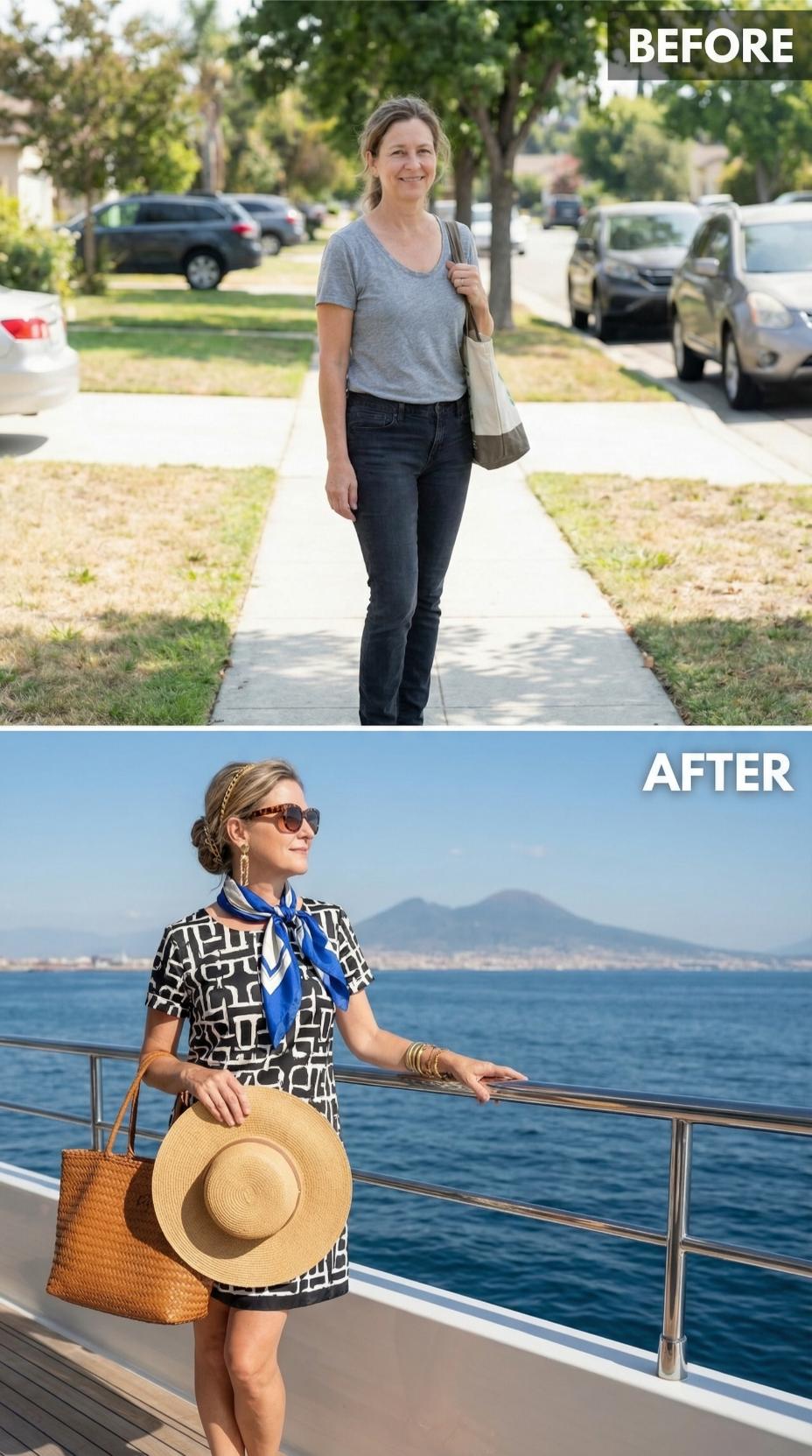 From Suburban Sidewalk to Mediterranean Yacht Deck Glamour