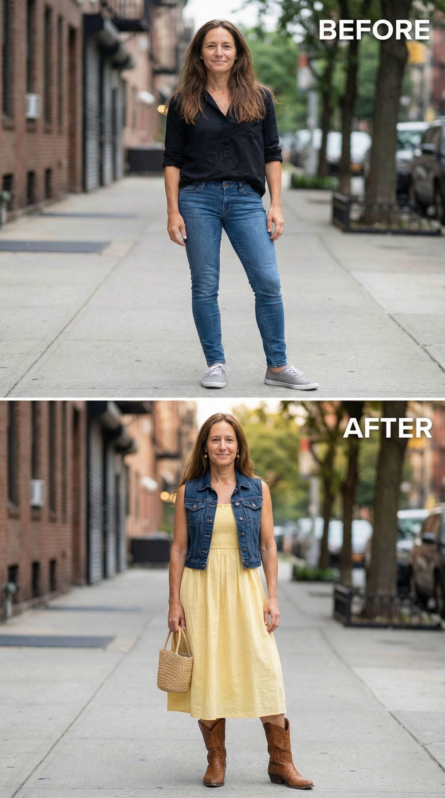 From Black Basics to Butter Yellow: One Street, Two Completely Different Women