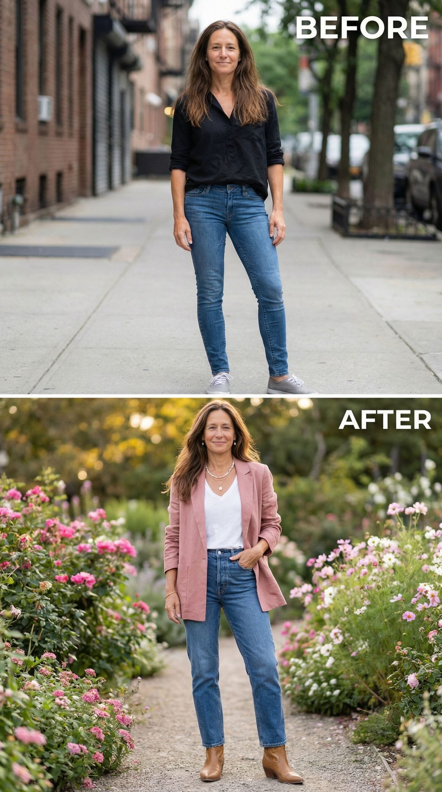 From Sidewalk Basic to Coastal Cowgirl in One Pink Blazer