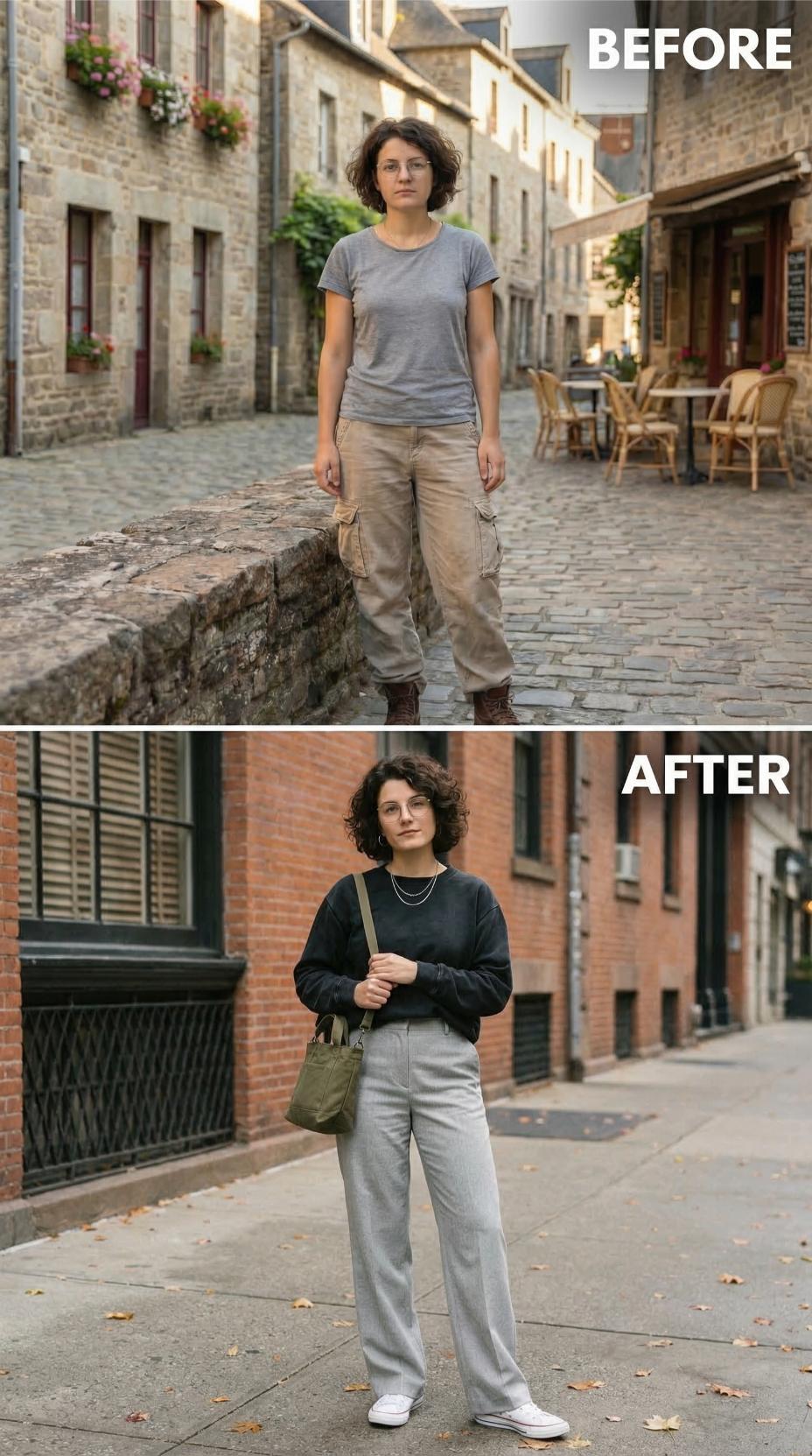 Utilitarian Beige Cargo Pockets Give Way to Dark Knit Refinement