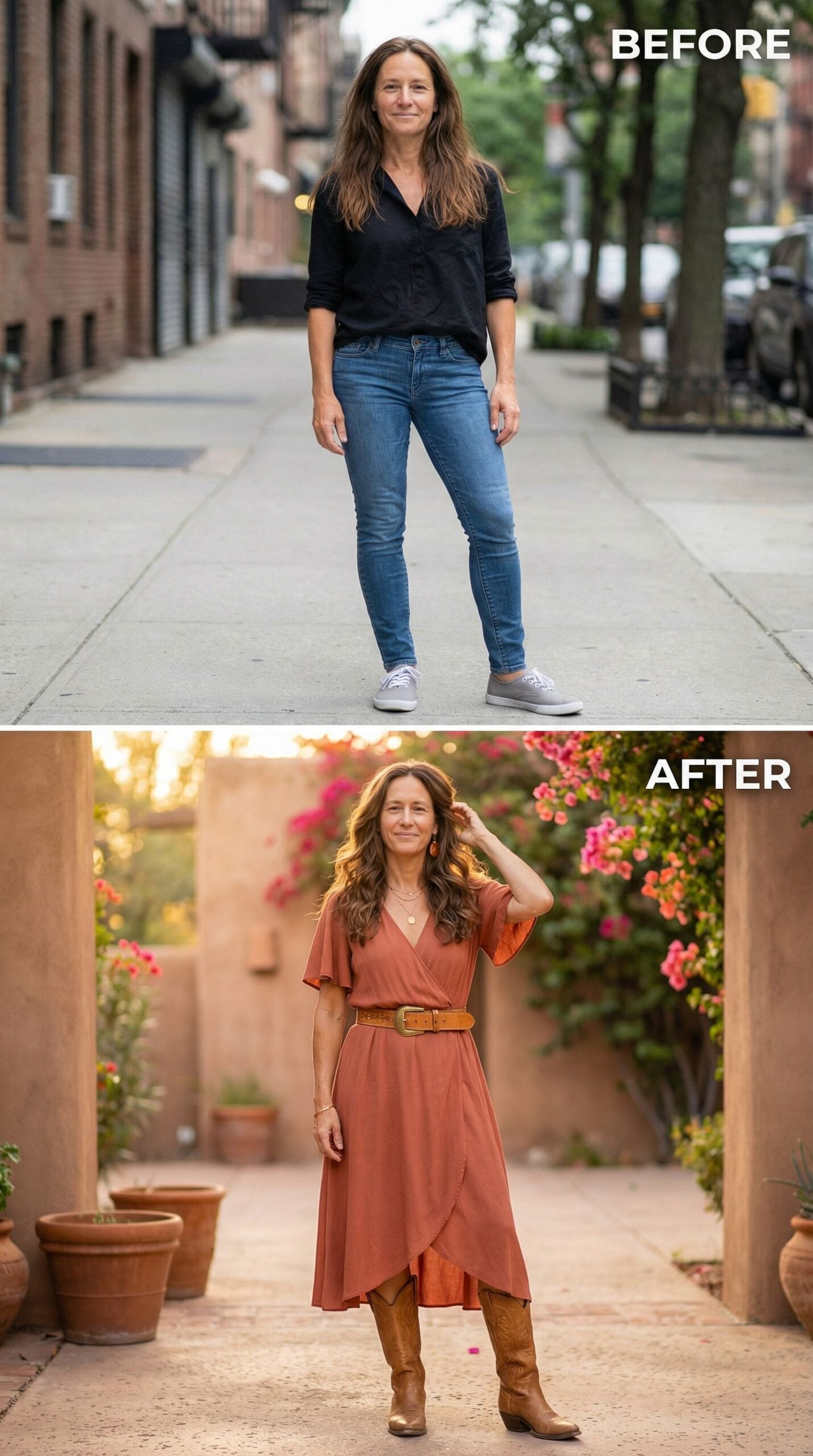 From Sidewalk Basic to Sun-Baked Boho: One Outfit Does All the Work
