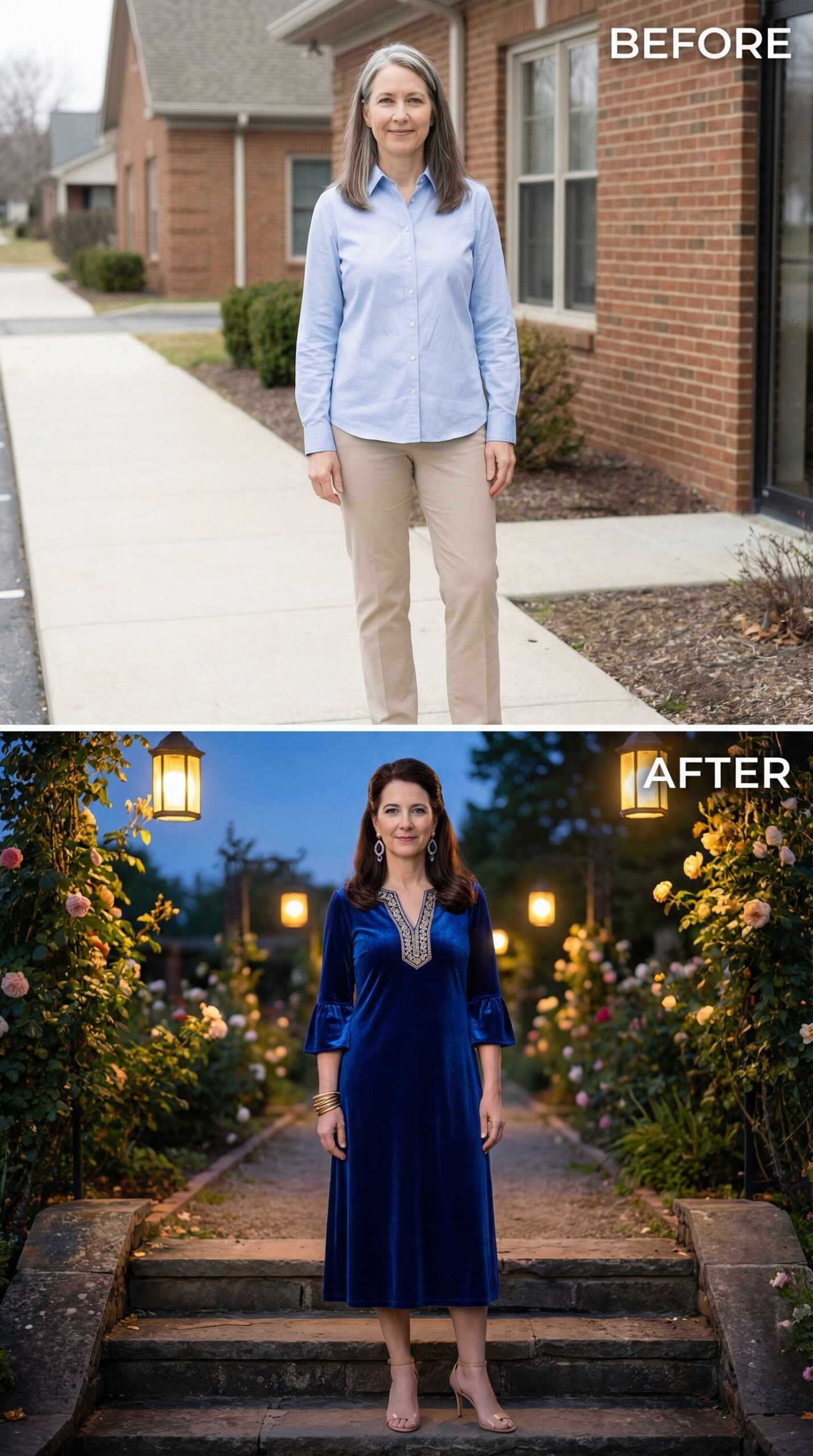Royal Blue Velvet Paired With Embellished Neckline and Bell Sleeves