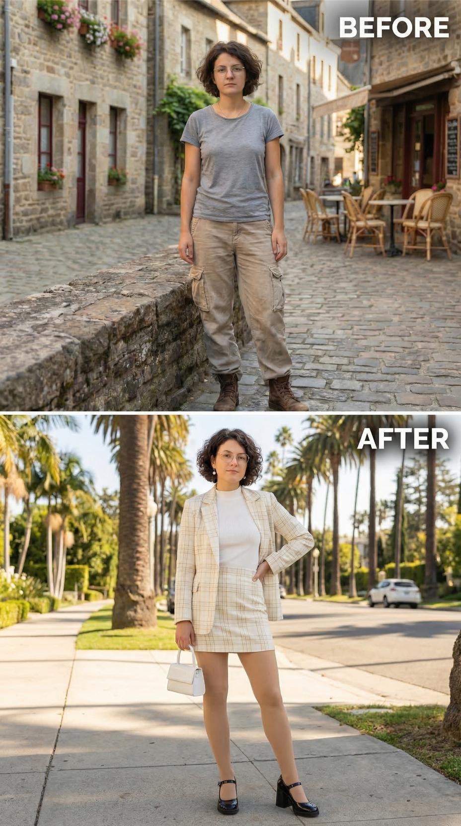 Slouchy Cargo Utility Exits for Cream Plaid Suiting Power