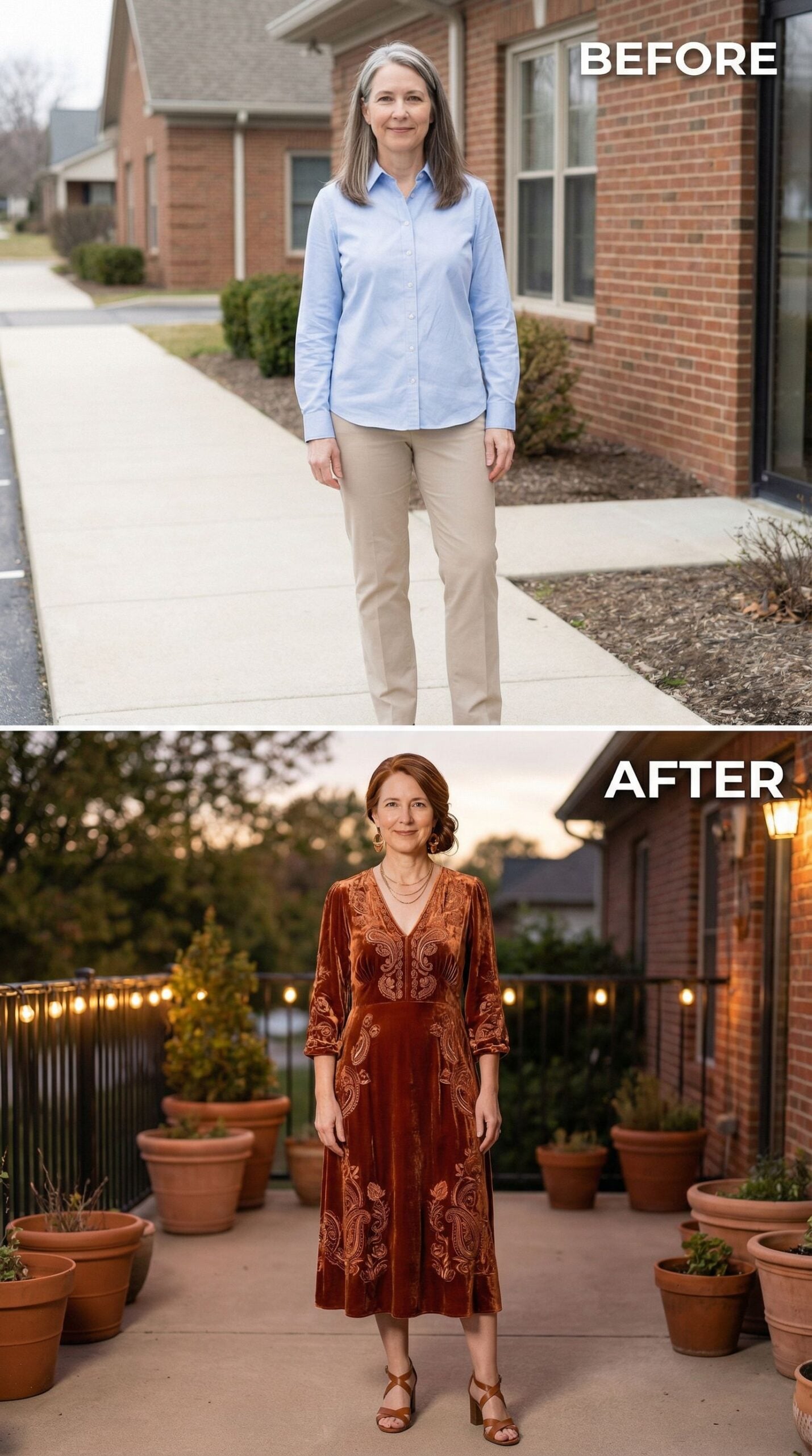 Burnt Orange Velvet and Golden Paisley at Golden Hour