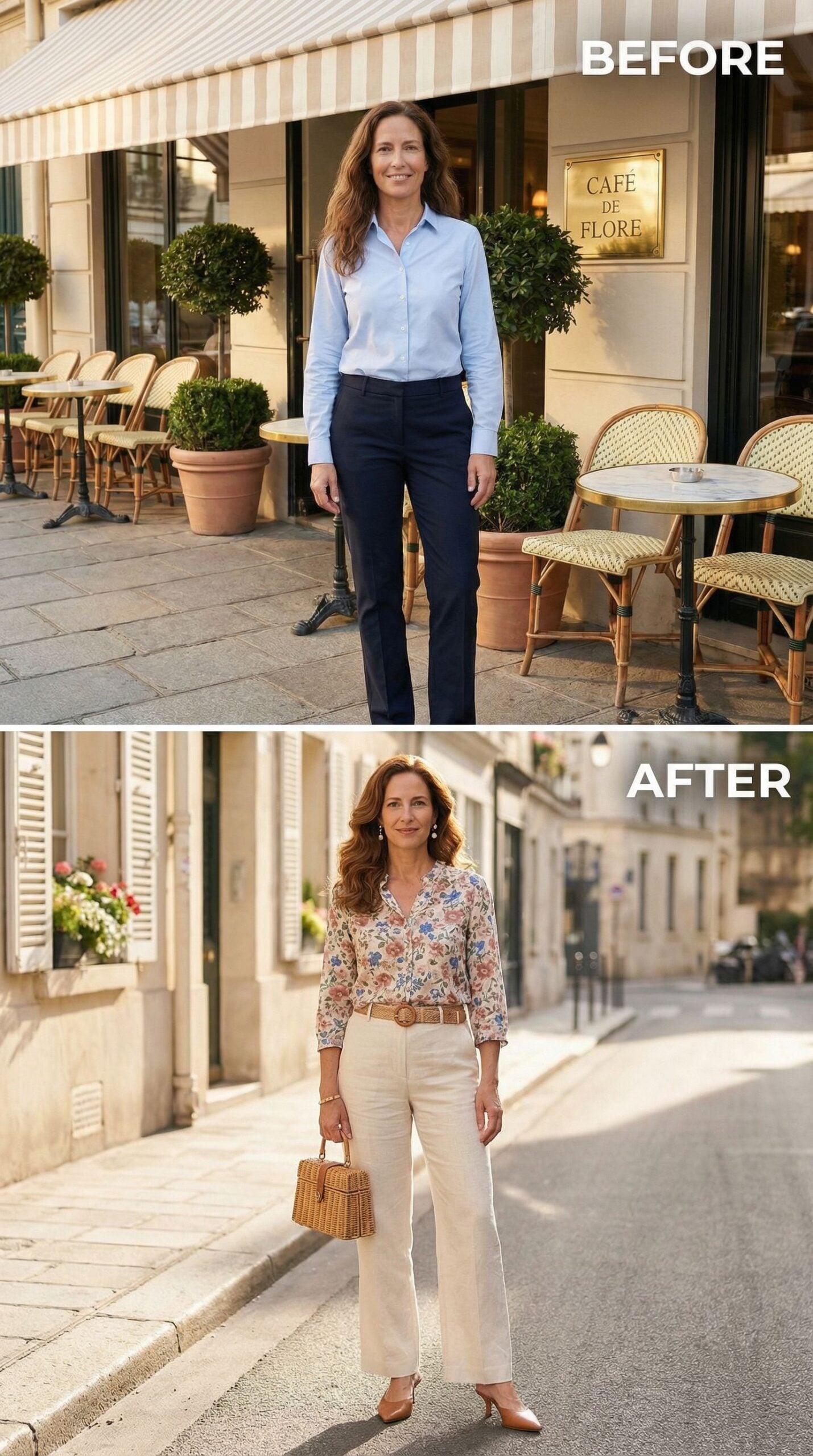From Button-Down Basic to Parisian Cottagecore in One Outfit Change
