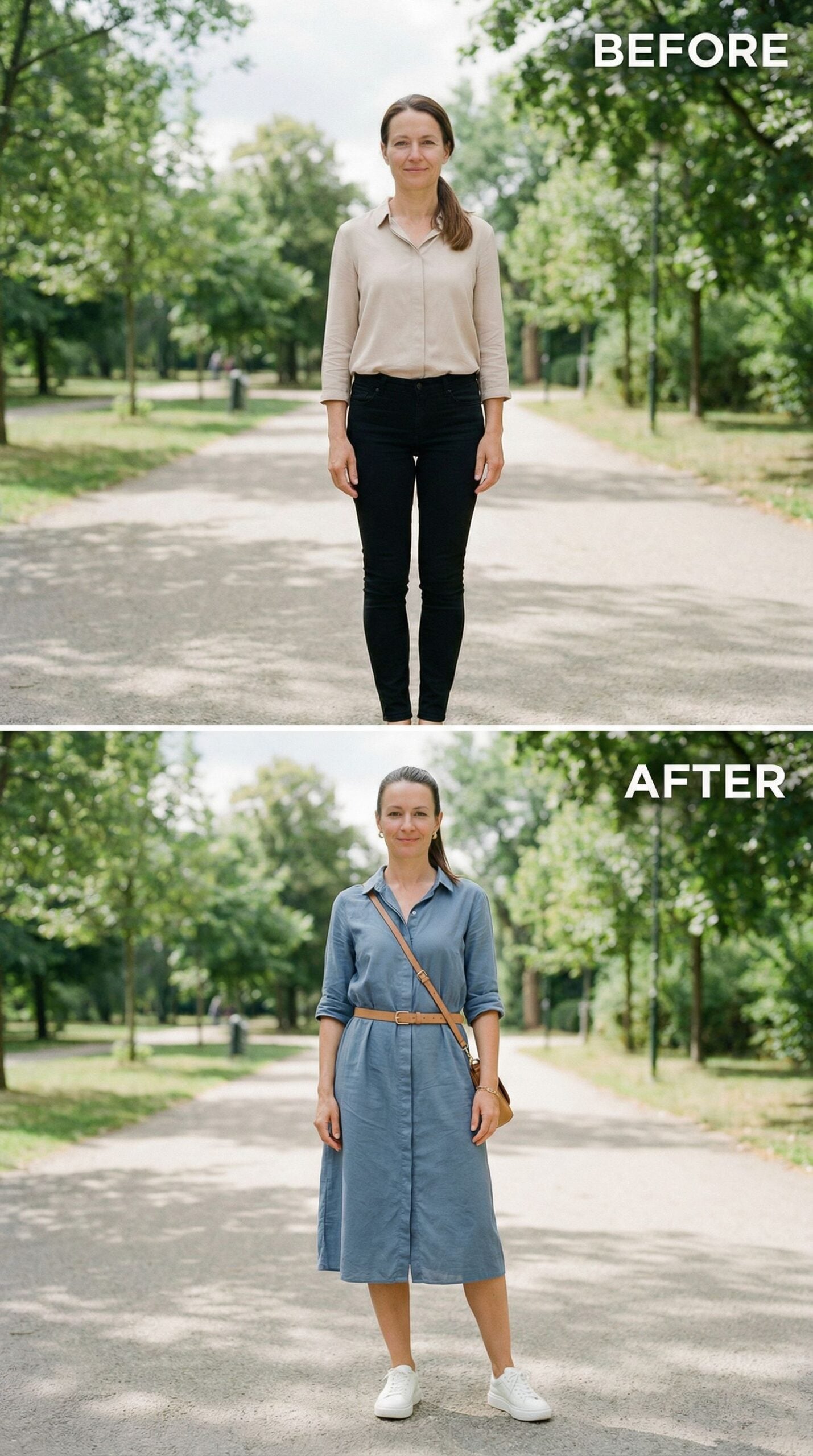 From Beige and Flat to Blue Linen with a Belt That Actually Works