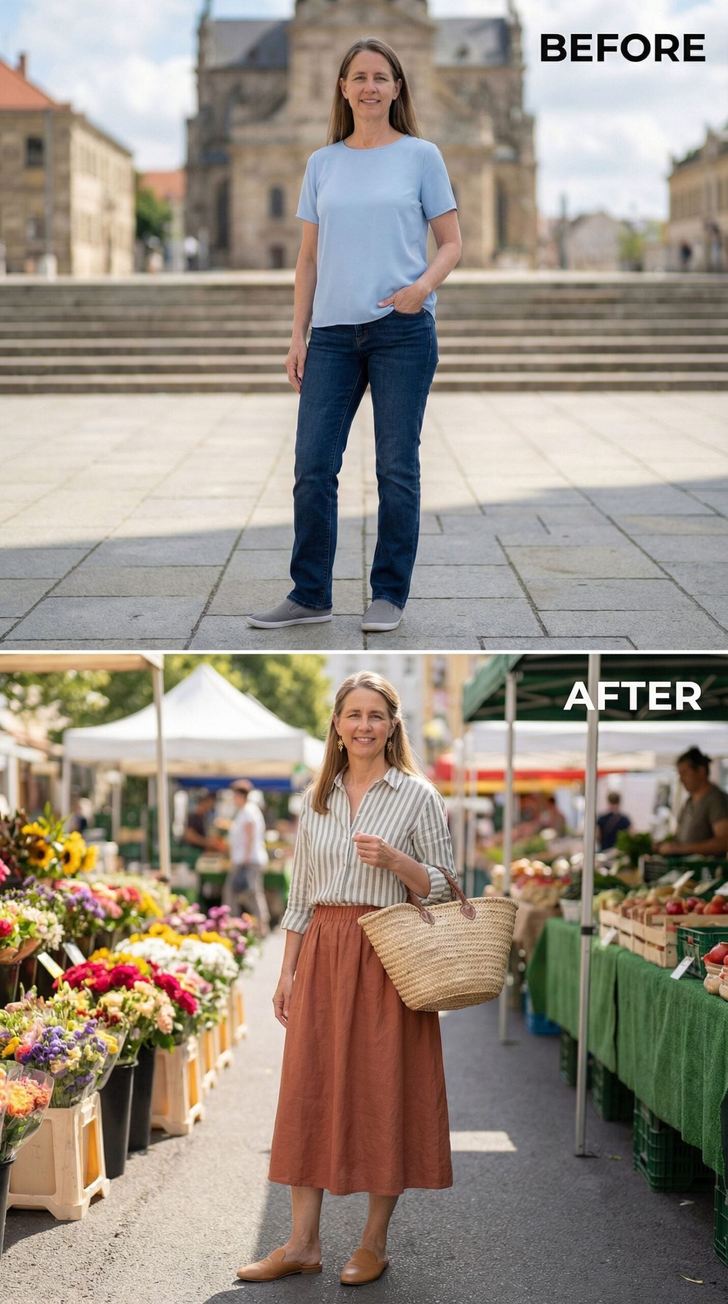 Casual Denim Replaced by Market-Ready Linen and Woven Details