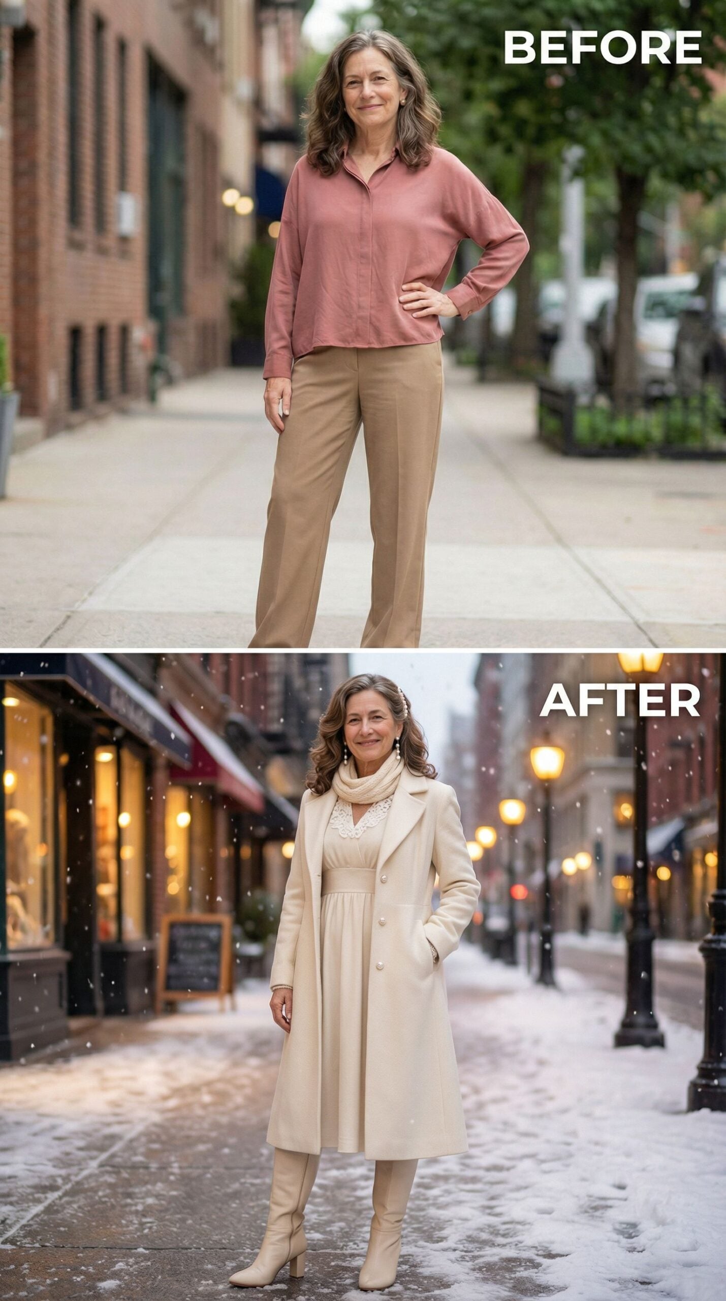 From Sidewalk Casual to Snow-Day Regencycore in One Wardrobe Overhaul