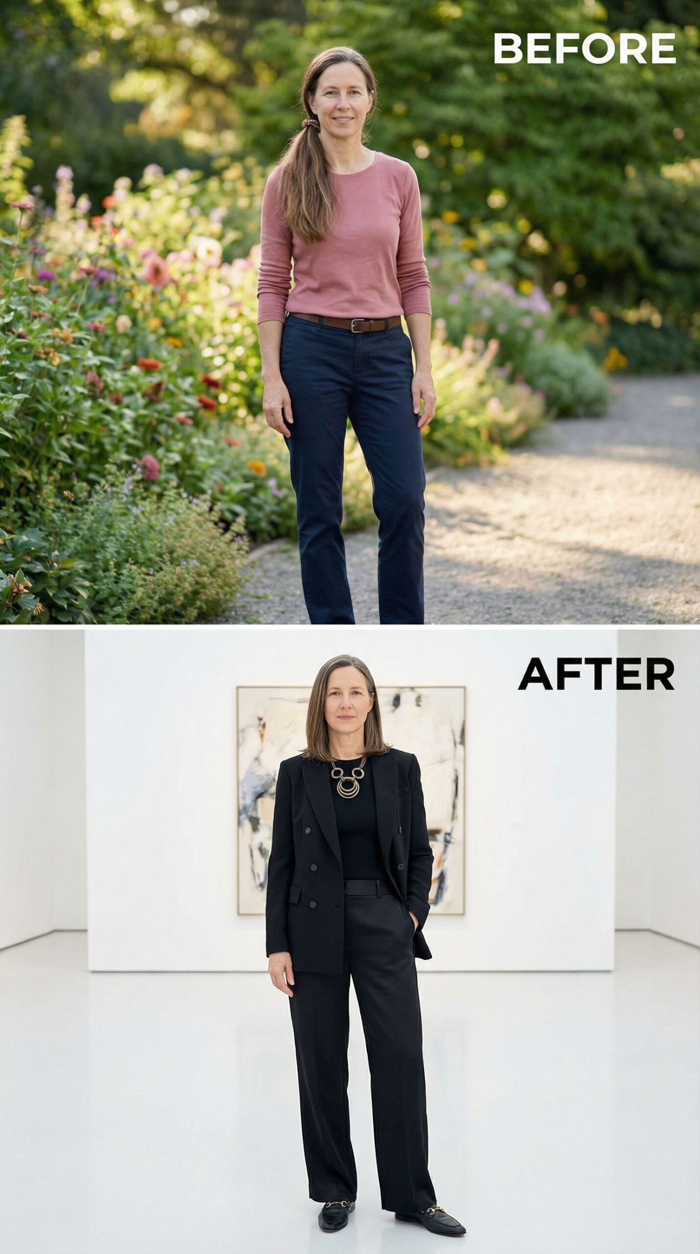 Structured Black Blazer and Statement Necklace Command the Gallery