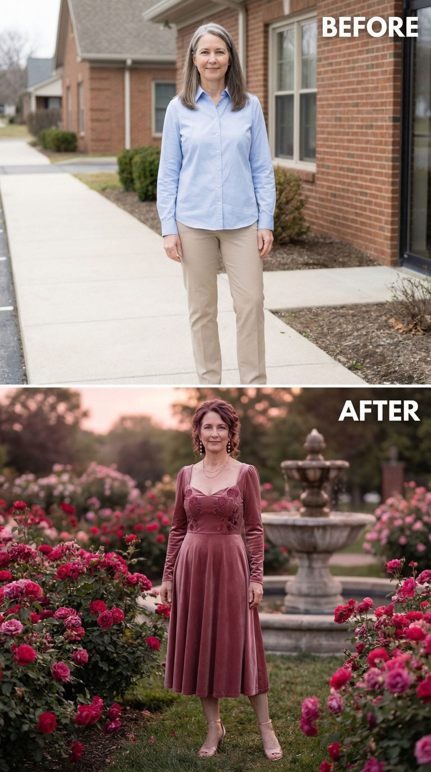 From Office Basics to Rose Garden Romance in Mauve Velvet