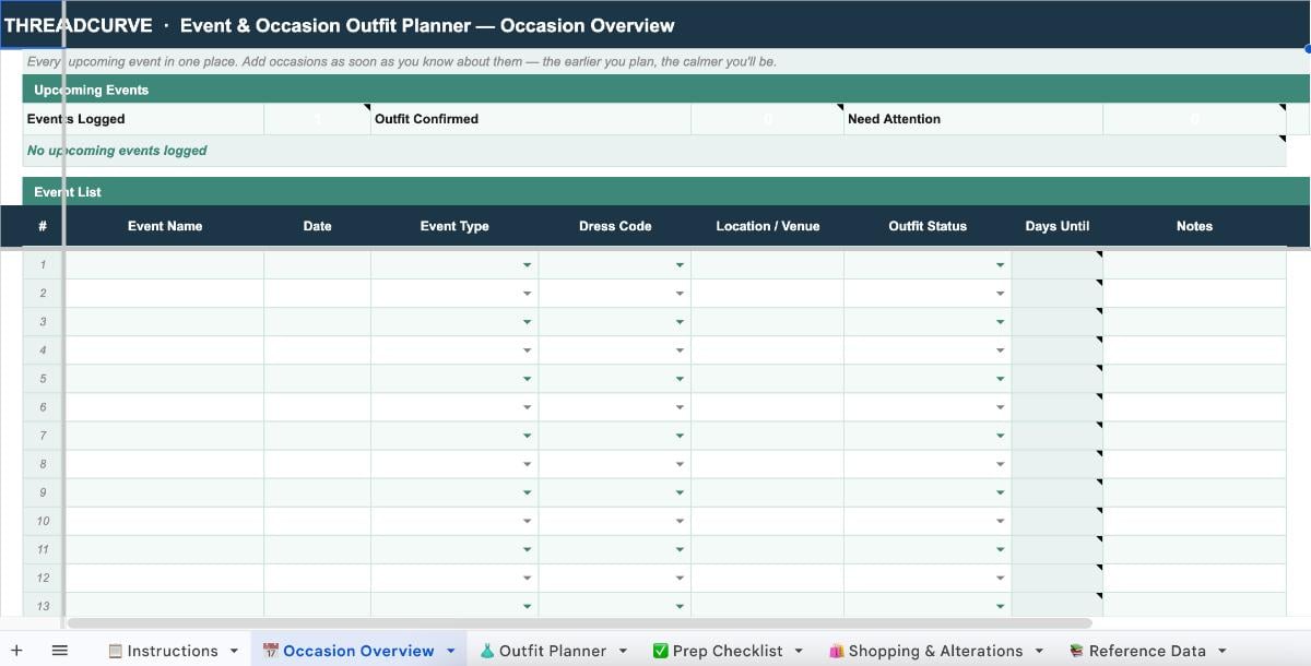 Event and Occasion Outfit Planner