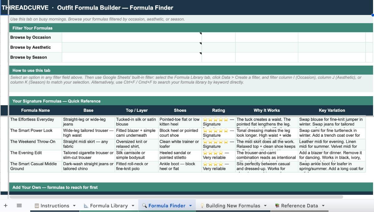 Outfit Formula Builder