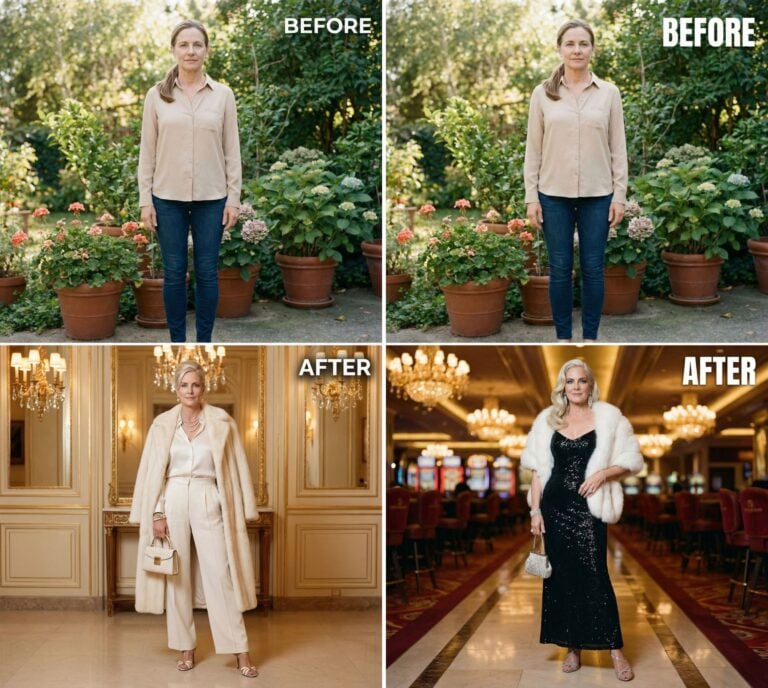The Makeover Concept That Turns Quiet 50+ Women Into a Powerful Presence in Any Room — 30 AI Concept Before & Afters