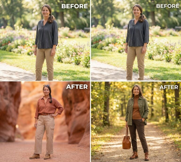 Did AI Do a Good Job Reimagining this 55 Year Old Woman’s Look Into Trendy Gorpcore Chic? You Be the Judge – Here are 27 Before & After Results