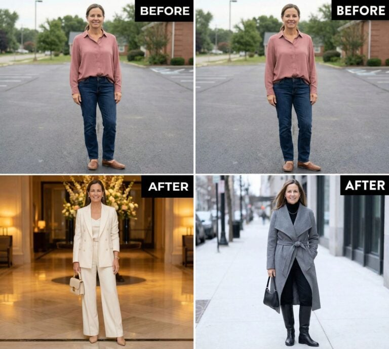25 Magnetic Quiet Luxury Makeover Looks for the 50+ Women Who Loathe the Dowdy Disheveled Look (Before & Afters)
