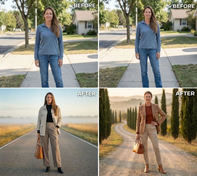 Before the Trip of Her Life, She Asked AI for a Complete Style Makeover at 49 — These Are the 33 Stunning Results