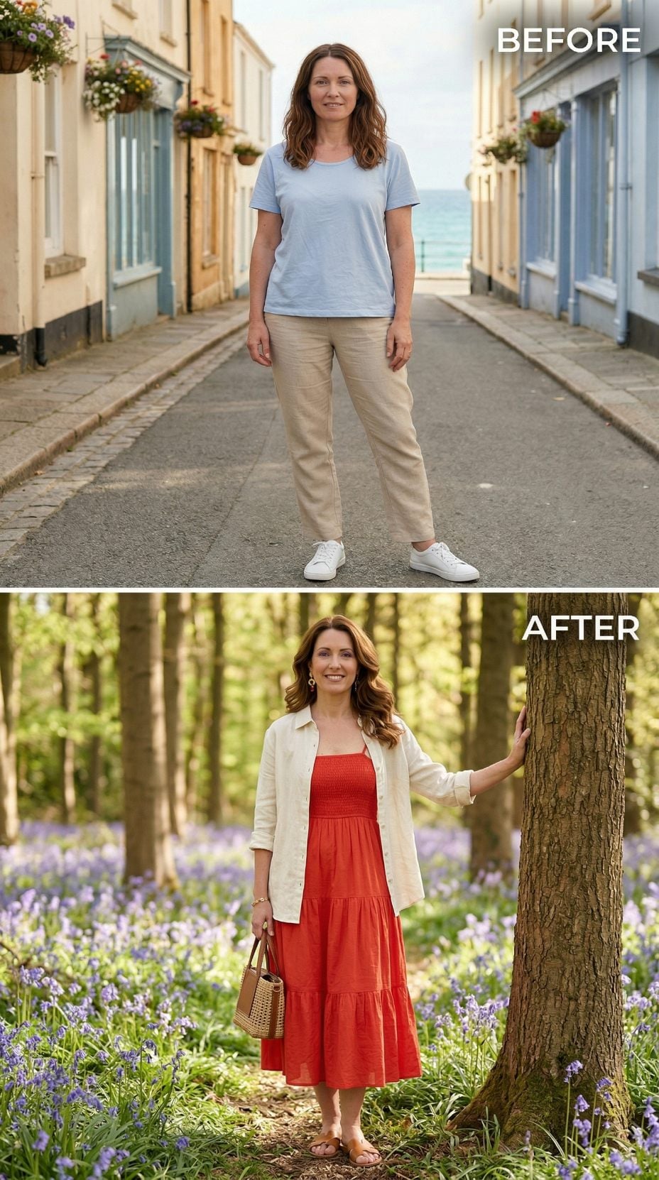 Red Midi Dress, Bluebell Wood, and the Aquarius Who Finally Dressed Like Herself