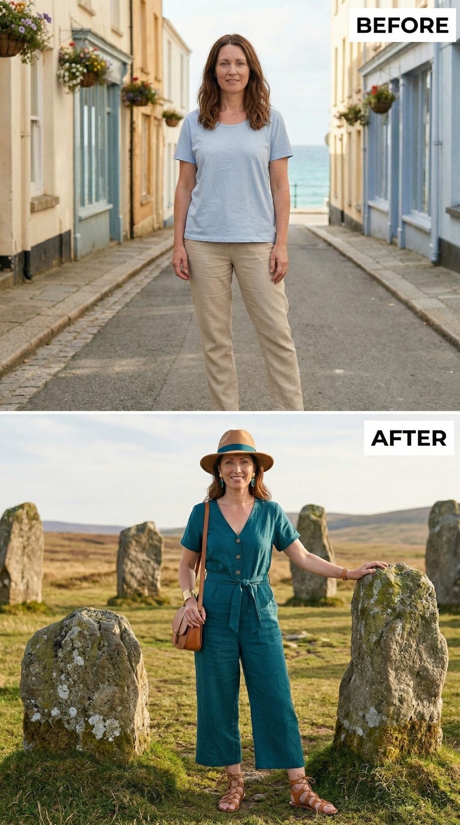 Teal Linen Jumpsuit at the Standing Stones Proves Aquarius Dresses for Herself
