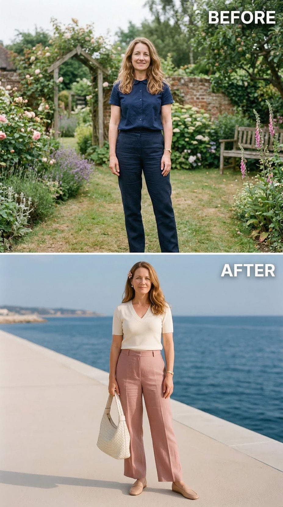 Dusty Rose Wide-Legs and a Waterfront Promenade Do What the Garden Never Could