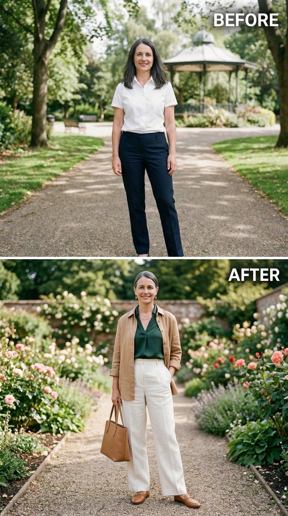 Park Roses, Wide-Leg Ivory, and How Green Became the Anchor She Needed