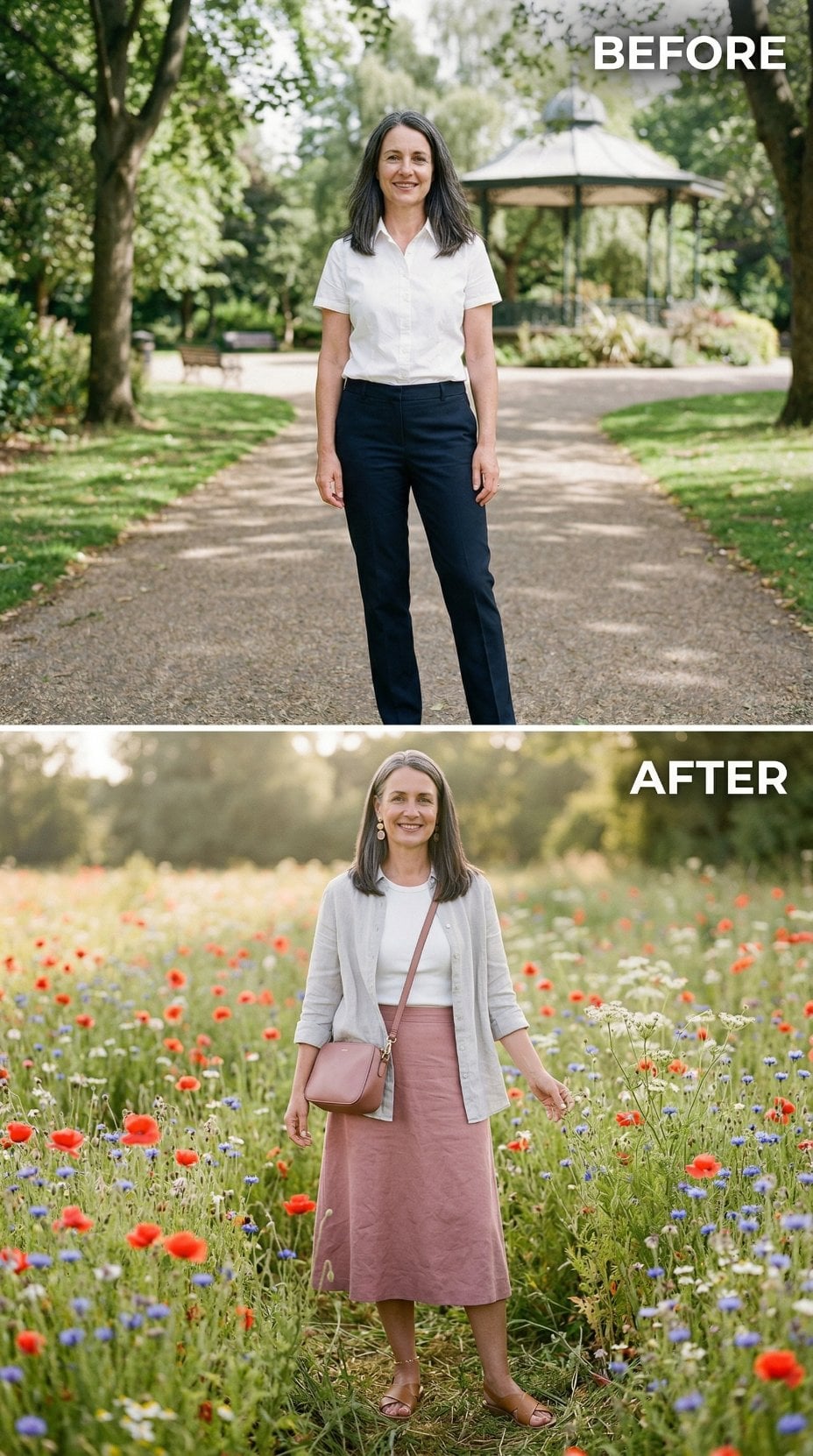 Wildflower Field, Pink Linen, and the Confidence to Ditch the Navy Trousers