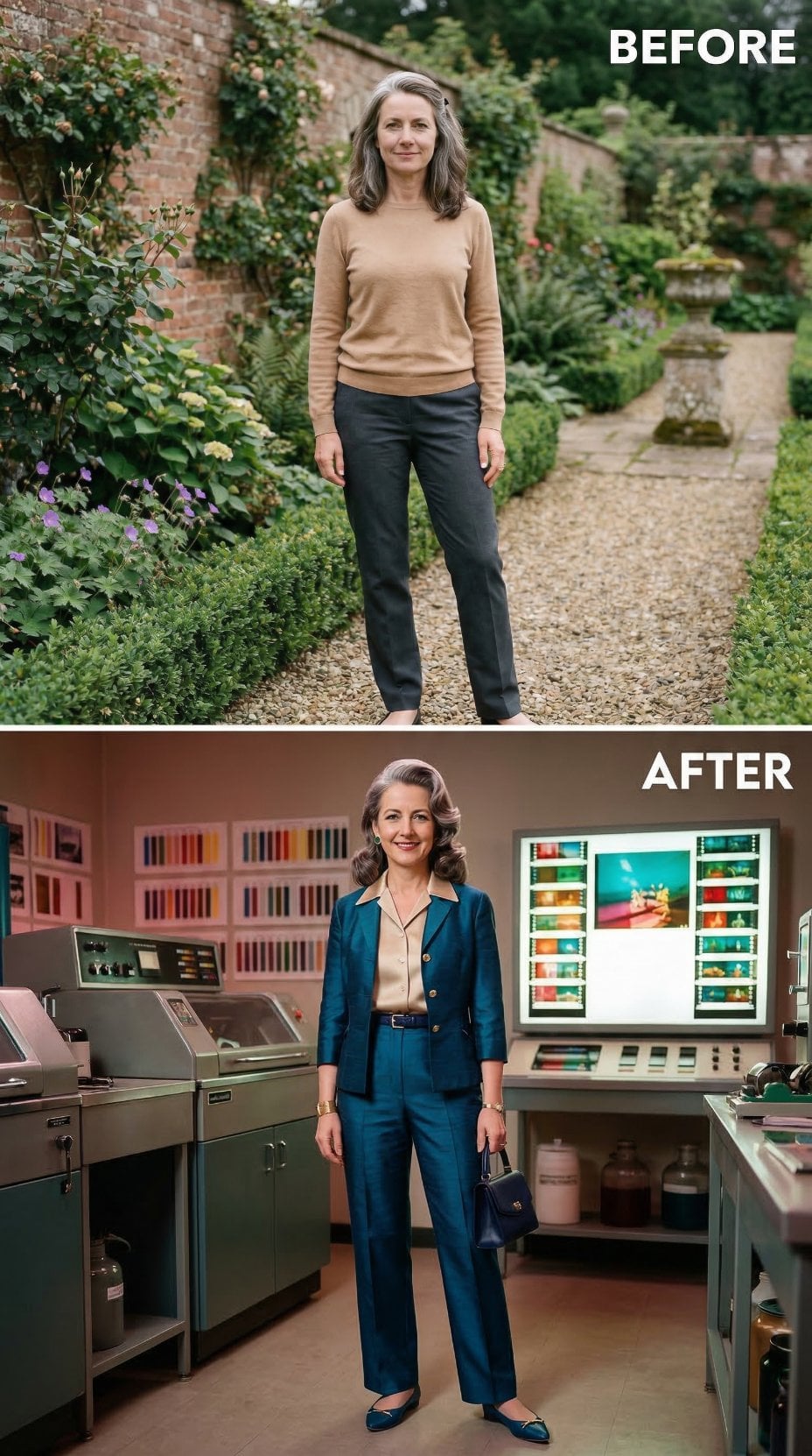 Laboratory Blues With Satin Blouse and Vintage Photo Processing Bay