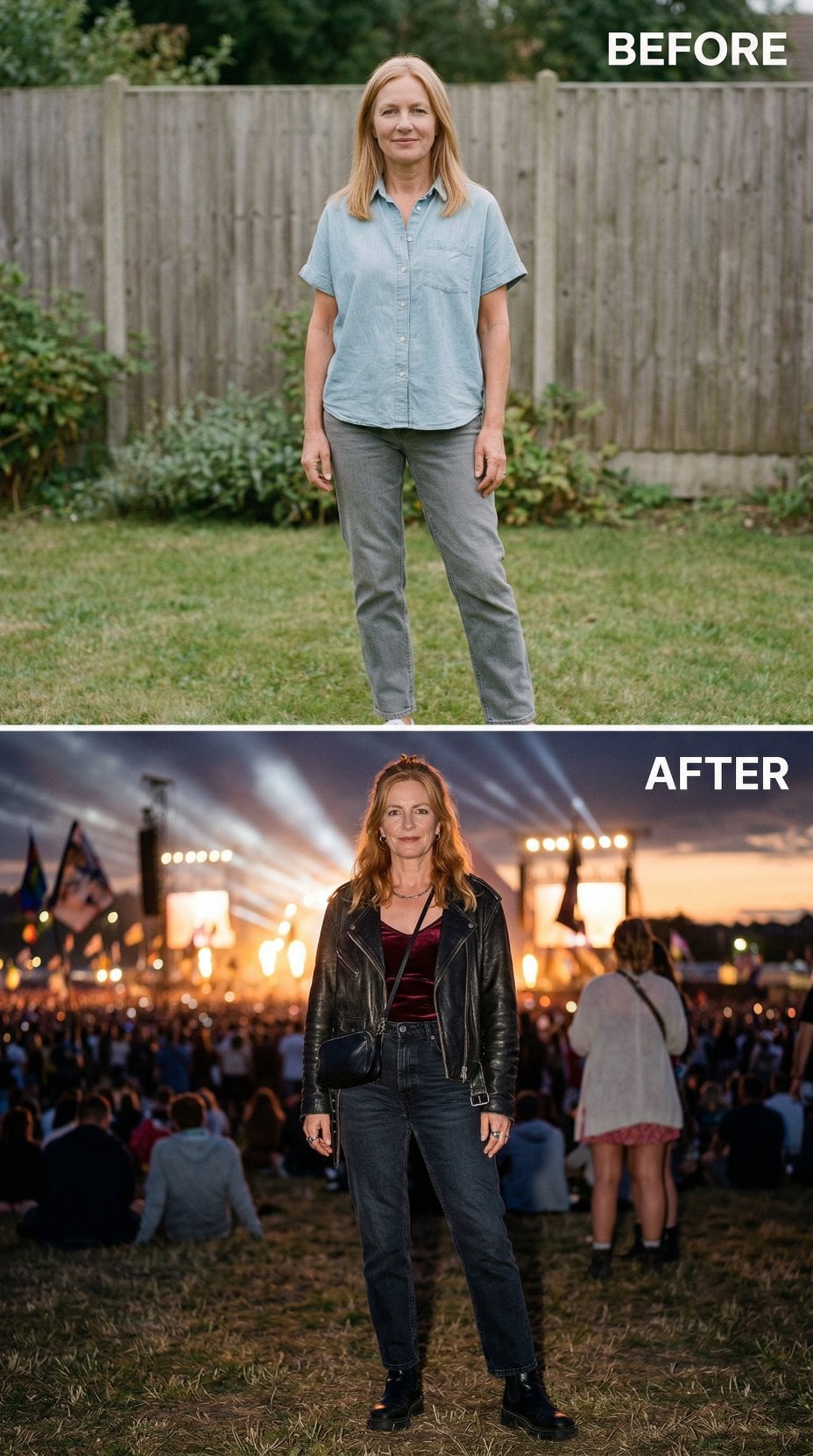 Black Leather Moto Jacket Anchors Concert-Ready Confidence