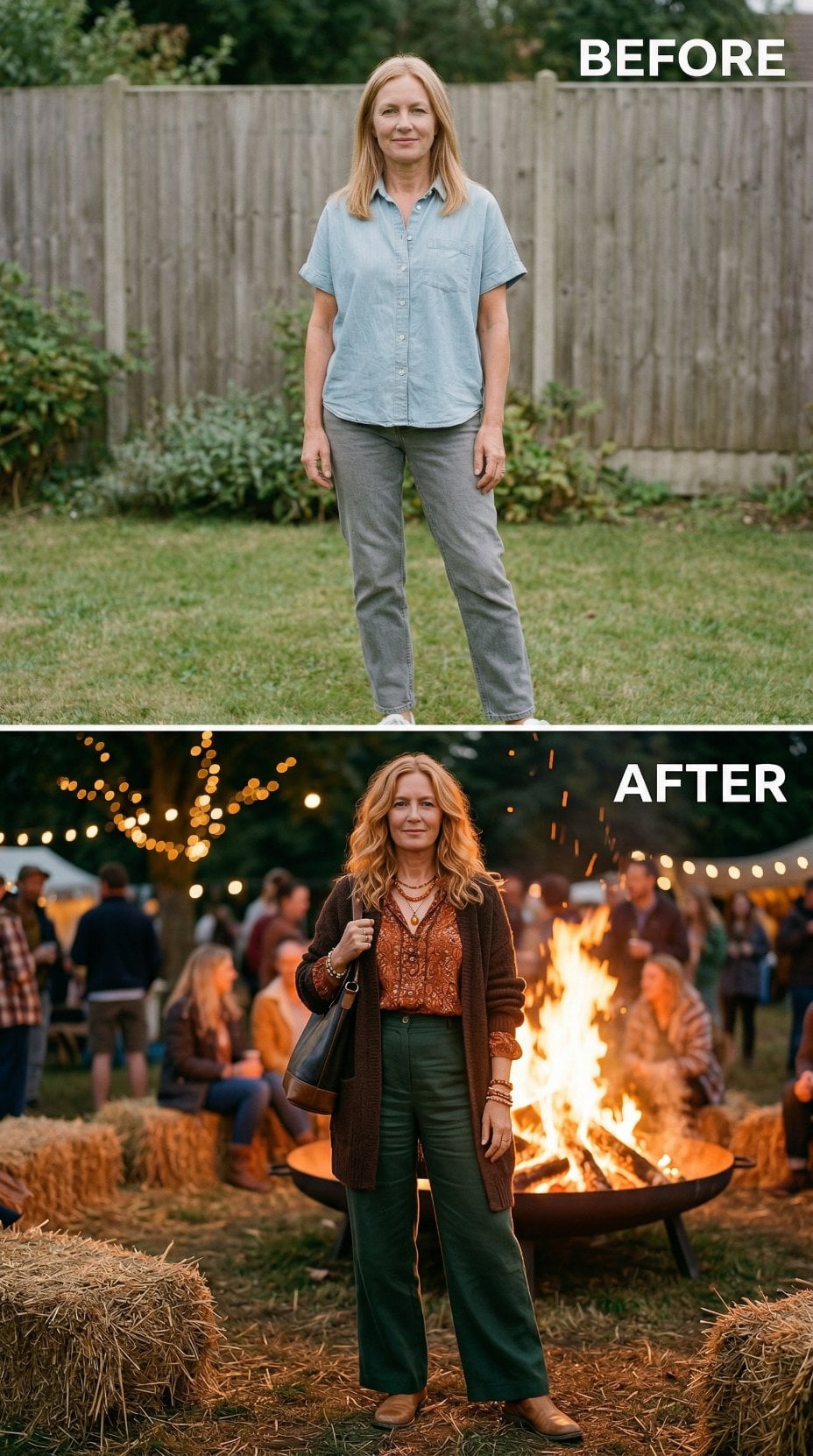 Brown Corduroy Coat and Rust Paisley Top Bring Fire-Lit Folk Charm