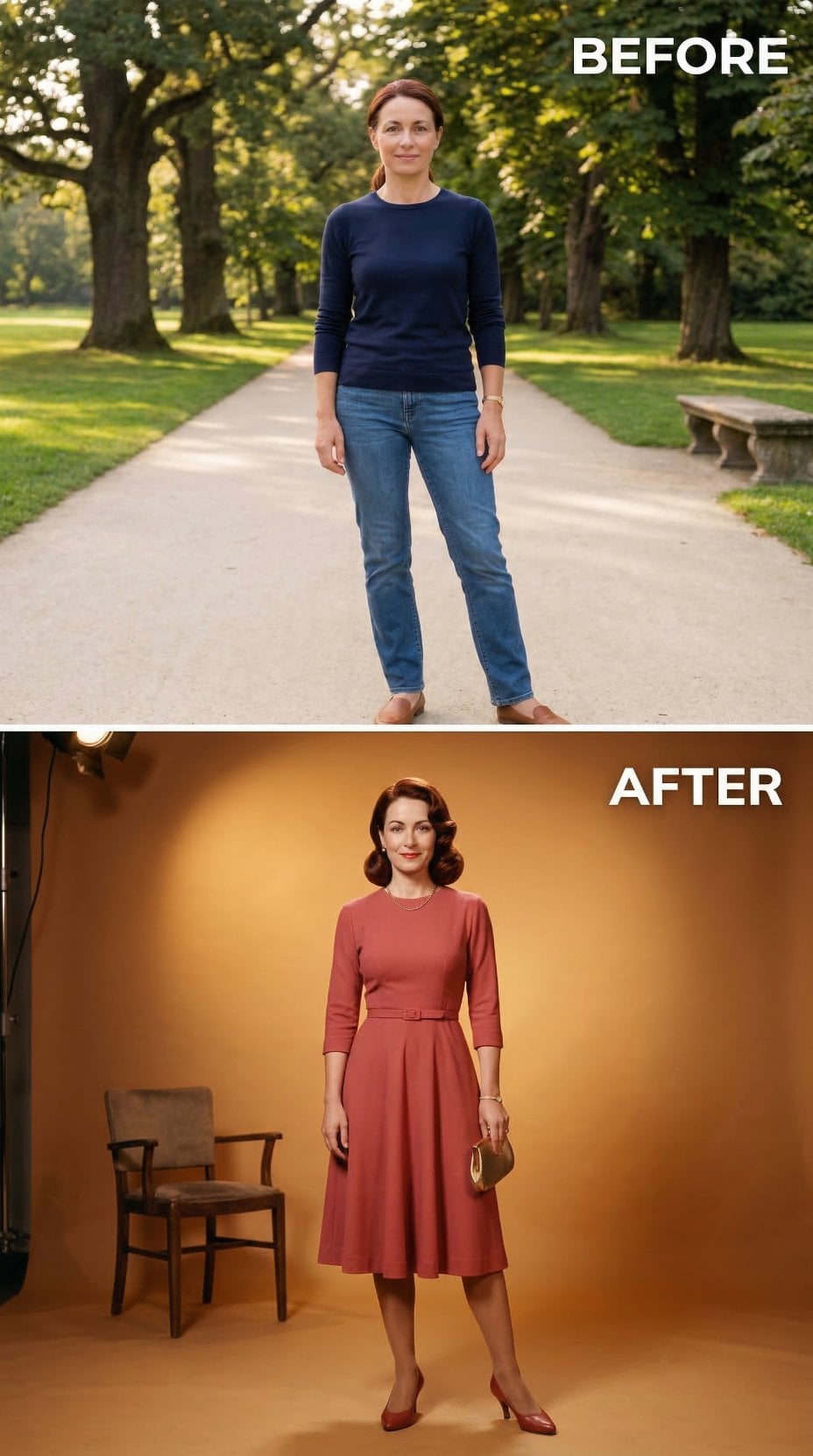 Coral-Rose Wool and a Belted Waist: Her Studio Era Begins in Earnest