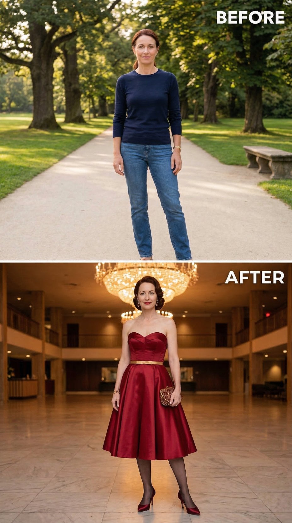 Crimson Silk and a Gold Belt: Her First Taste of the Red Carpet