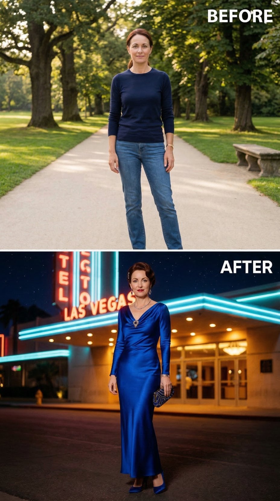 Royal Blue Satin, Las Vegas Neon, and the Night She Stops Being a Contender