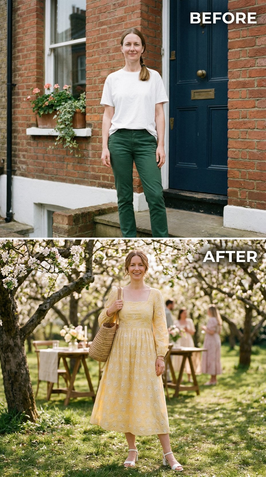 Butter Yellow Embroidered Cotton Prairie Midi with Puff Sleeves