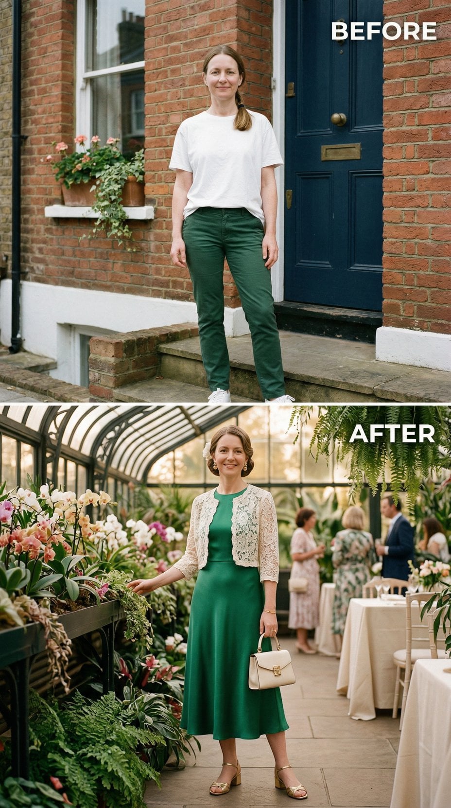 Emerald Midi Sheath and Cream Lace Bolero in Glasshouse Aisle