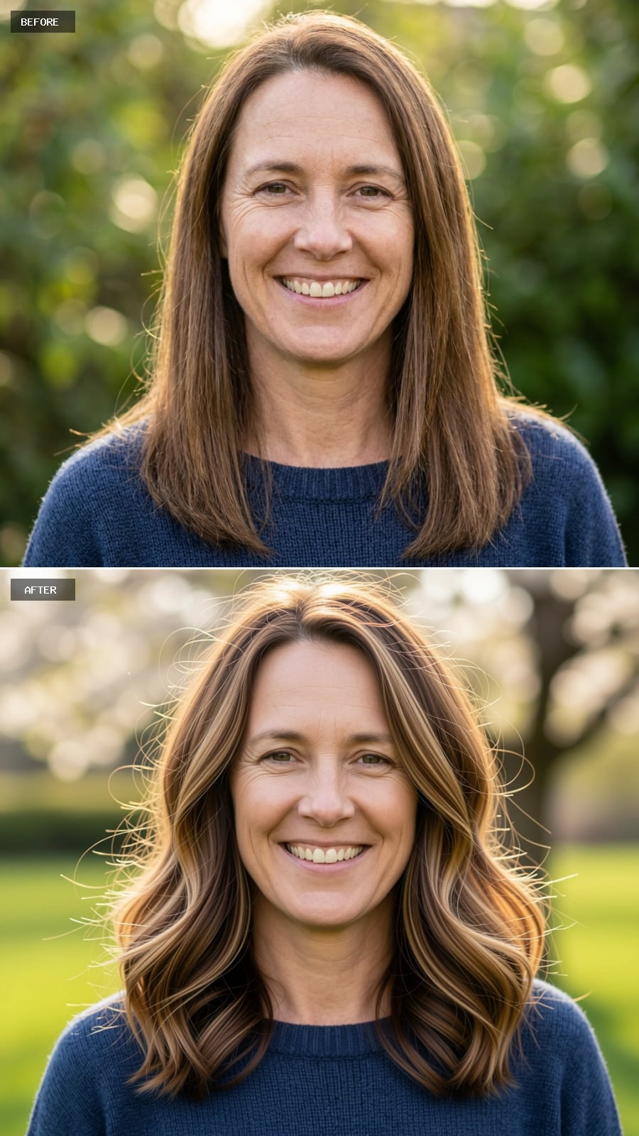 Caramel Highlights and Waves Pull Shoulder-Length Brunette Out of Neutral Territory